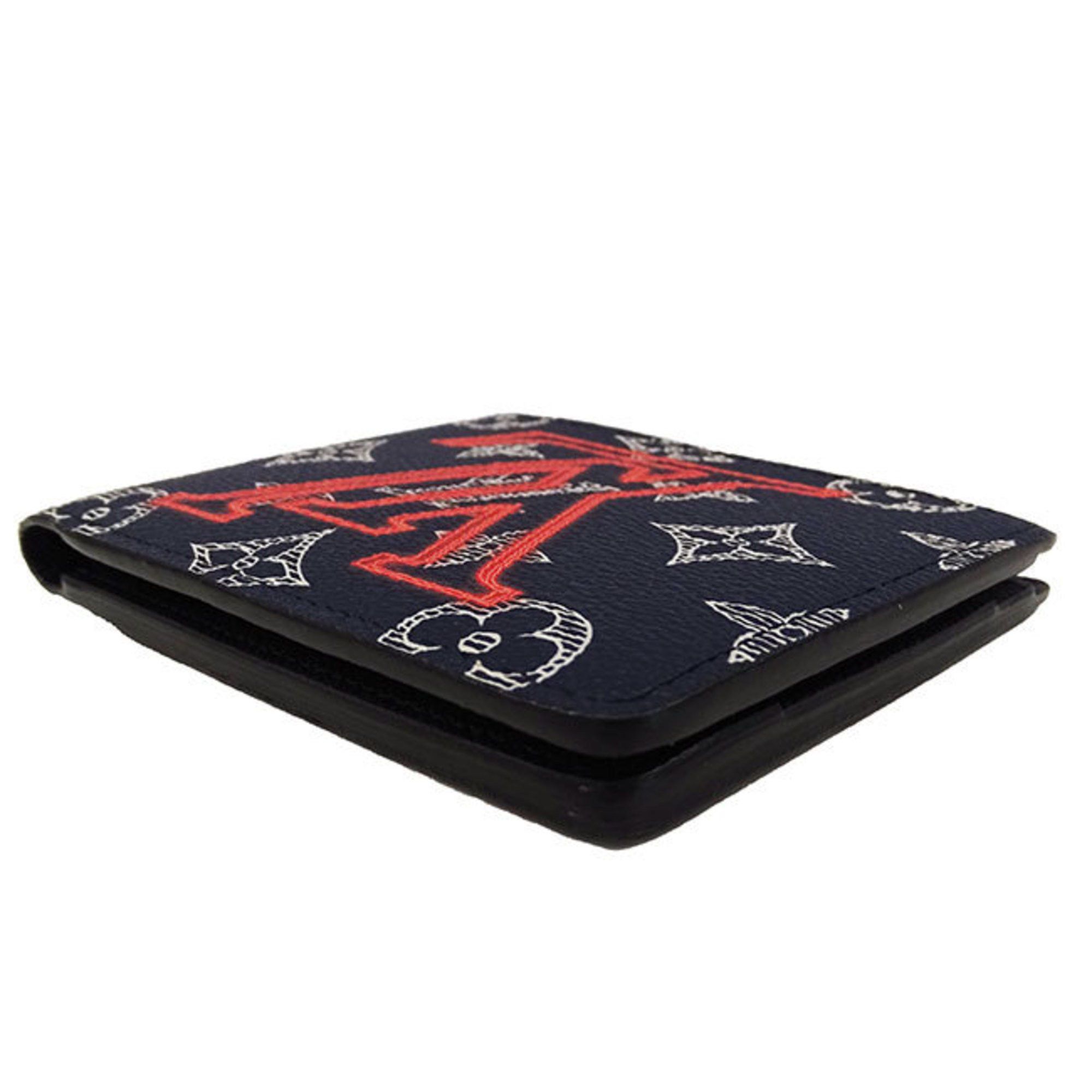 Louis Vuitton Louis Vuitton Wallet Men's Bi-fold Ink Upside Down Monogram Canvas Portefeuille Multiple Navy M62891 Size ONE SIZE - 4 Thumbnail