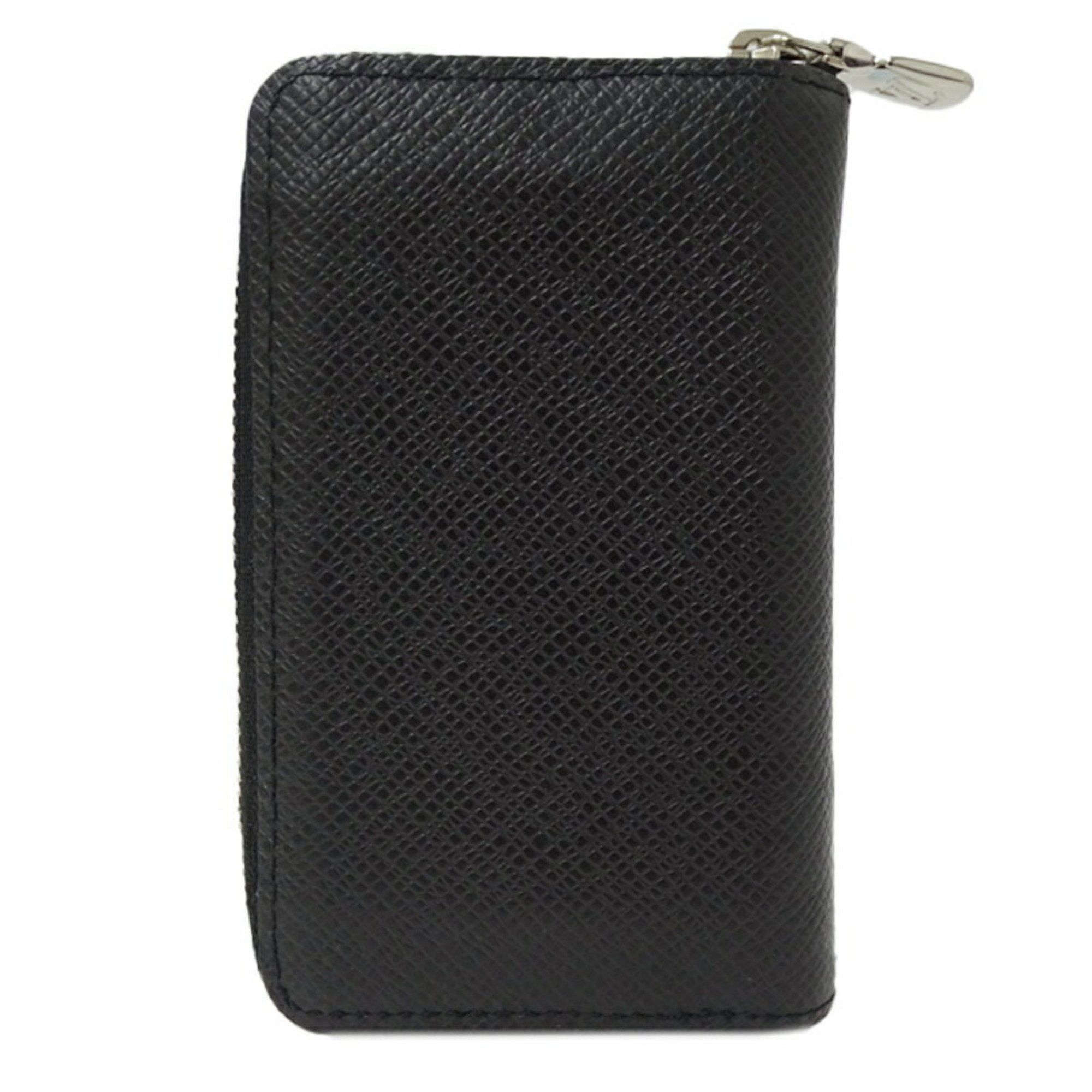 Louis Vuitton Louis Vuitton Taiga Card Case Men's Zipper Coin Purse Ardoise Black M30511 Round Compact LV Size ONE SIZE - 3 Thumbnail