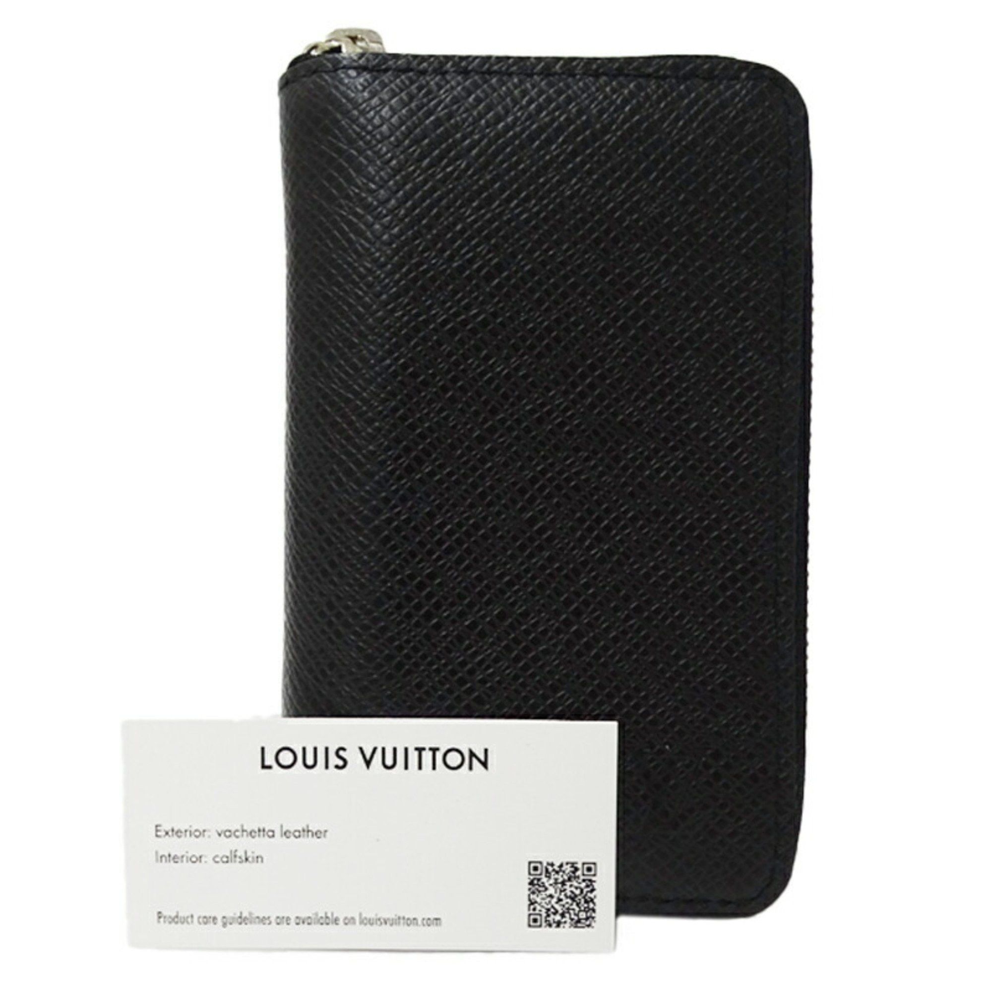 Louis Vuitton Louis Vuitton Taiga Card Case Men's Zipper Coin Purse Ardoise Black M30511 Round Compact LV Size ONE SIZE - 7 Thumbnail