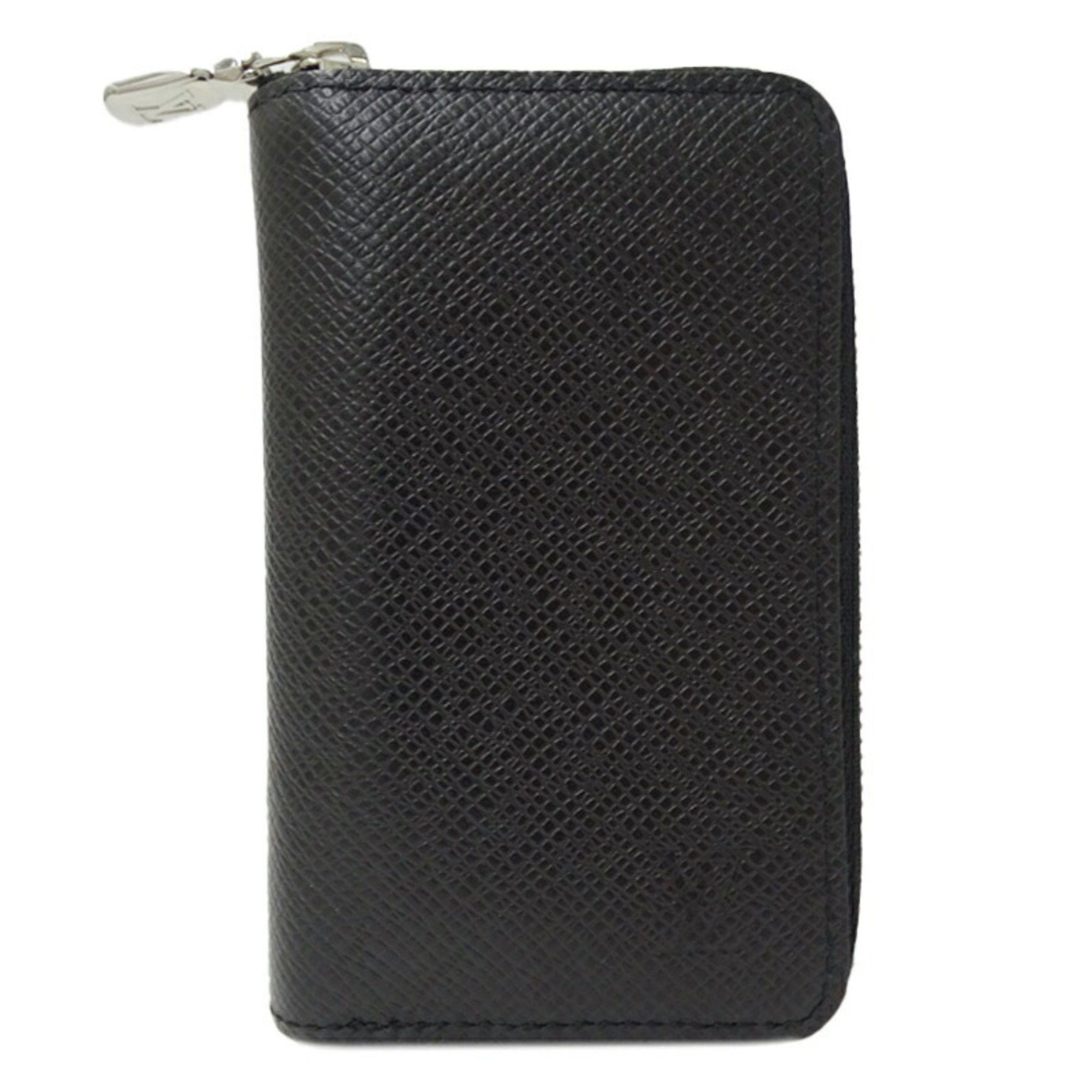 Louis Vuitton Louis Vuitton Taiga Card Case Men's Zipper Coin Purse Ardoise Black M30511 Round Compact LV Size ONE SIZE - 2 Thumbnail