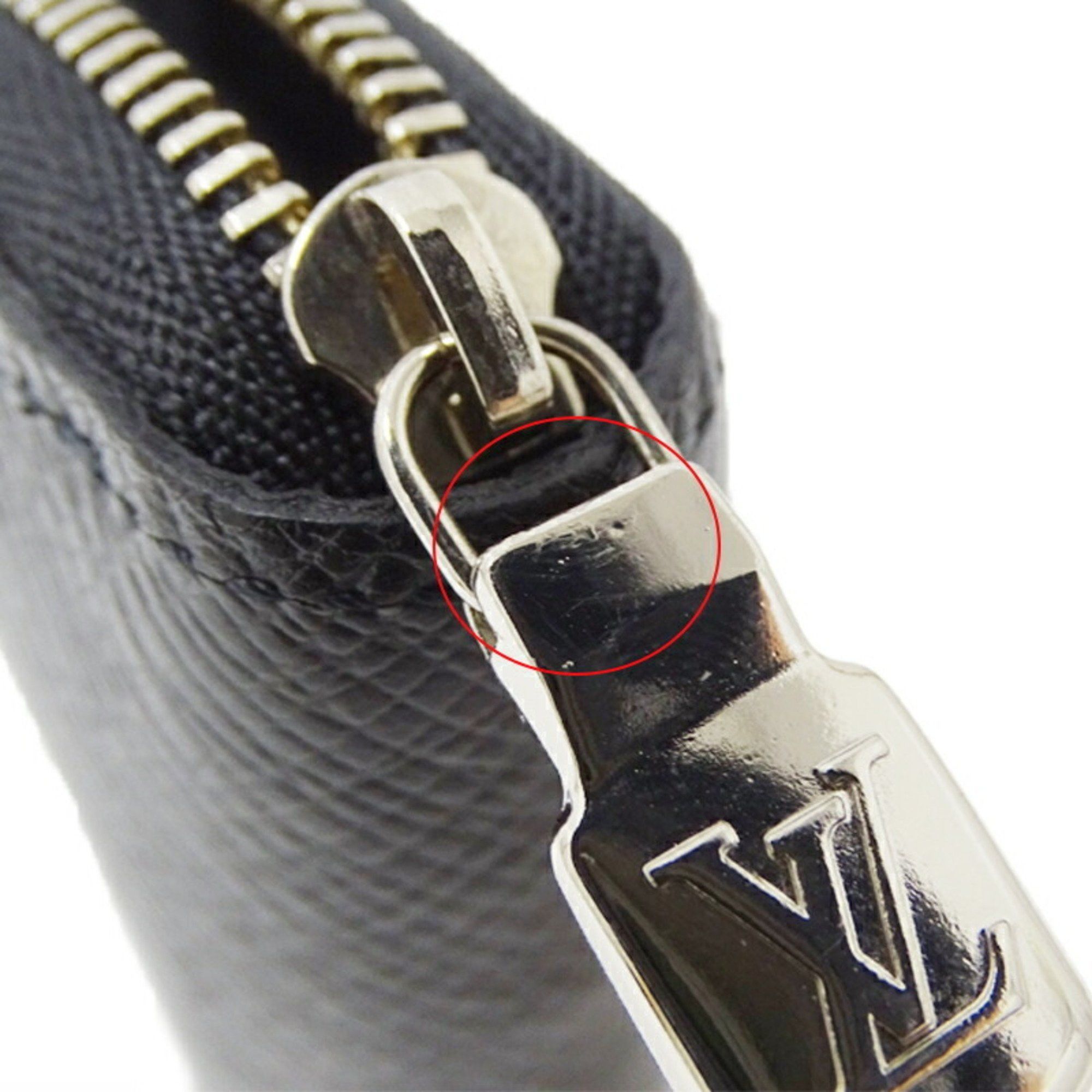 Louis Vuitton Louis Vuitton Taiga Card Case Men's Zipper Coin Purse Ardoise Black M30511 Round Compact LV Size ONE SIZE - 8 Thumbnail
