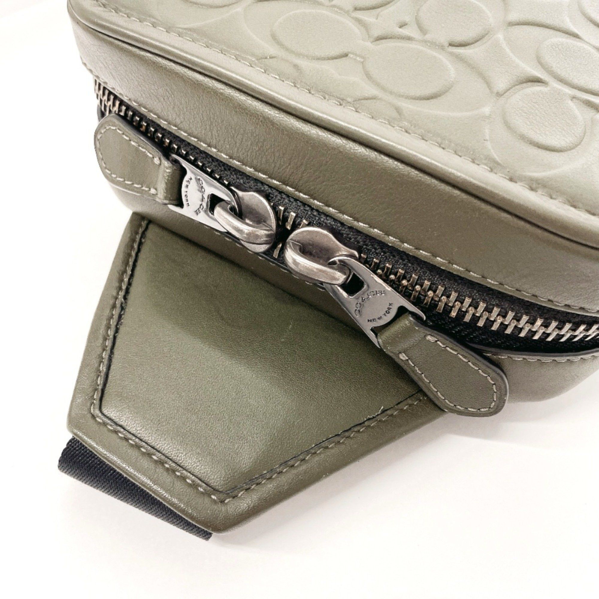 Coach COACH Signature Sullivan Pack C9869 Body Bag Leather Khaki Men's Size ONE SIZE - 14 Thumbnail