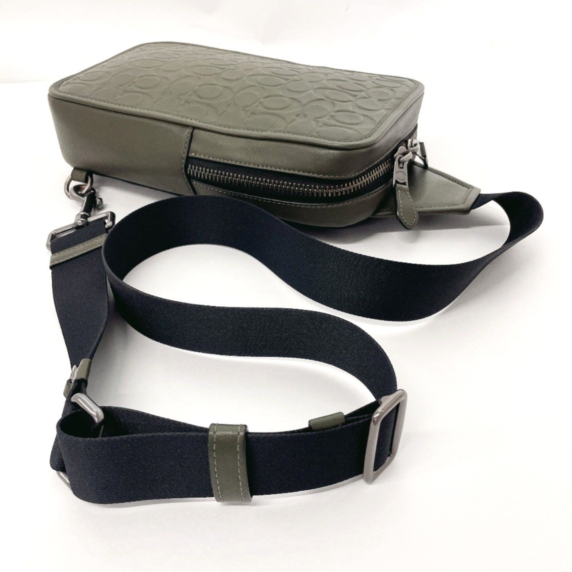 Coach COACH Signature Sullivan Pack C9869 Body Bag Leather Khaki Men's Size ONE SIZE - 7 Thumbnail