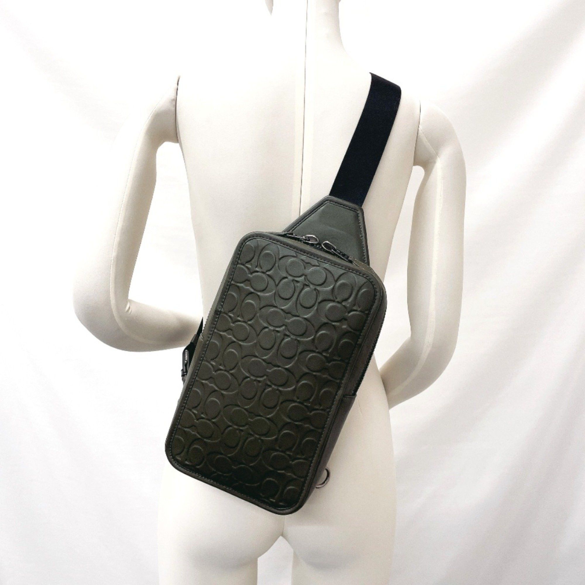 Coach COACH Signature Sullivan Pack C9869 Body Bag Leather Khaki Men's Size ONE SIZE - 12 Thumbnail