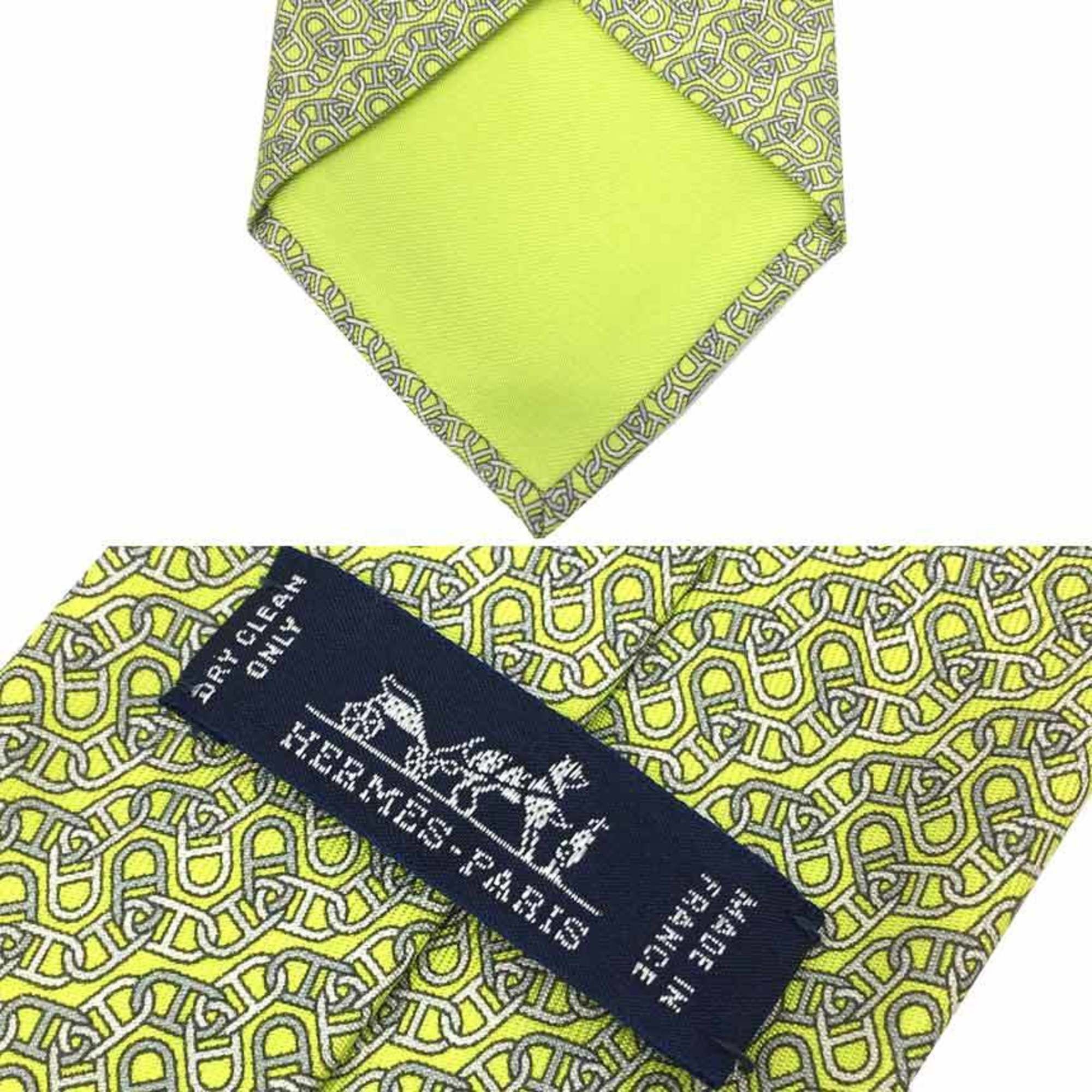 Hermes Hermes tie ENTREMELESS 100% silk green men's Size ONE SIZE - 3 Thumbnail