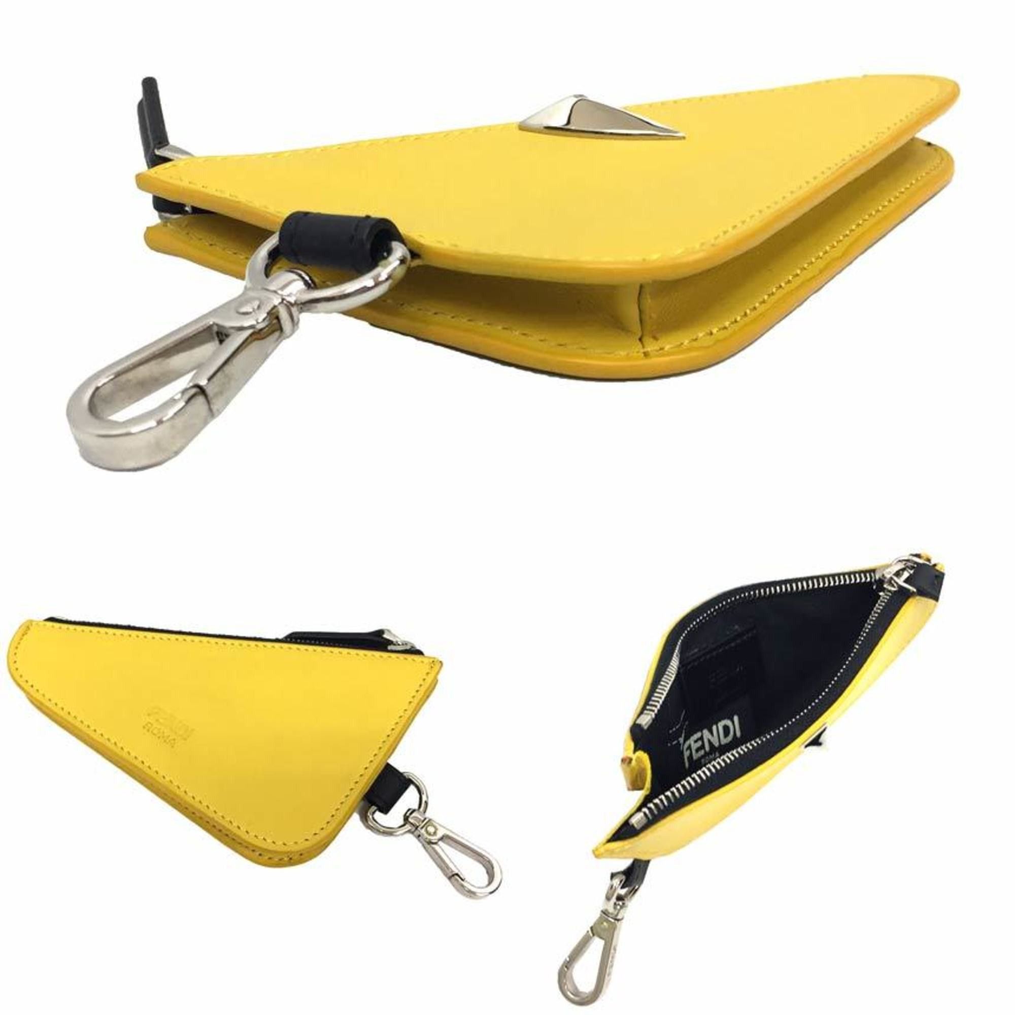 Fendi FENDI Eyes Coin Case, Purse, 7M0251A2FG, Leather, Yellow, Wallet Size ONE SIZE - 2 Thumbnail