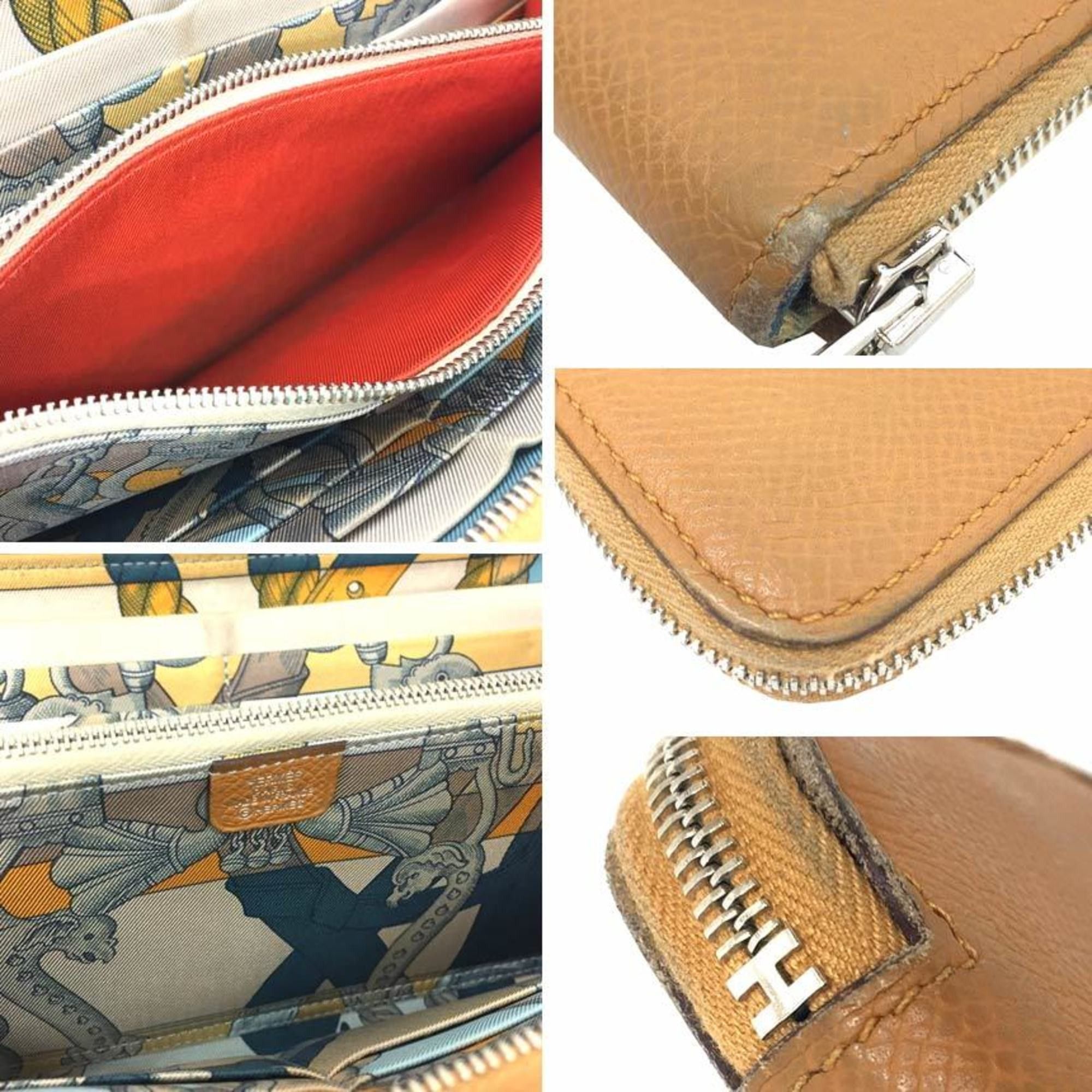 Hermes HERMES Azap Silkin Wallet Long Round Della Cavalleria Brown Hermes Size ONE SIZE - 3 Thumbnail