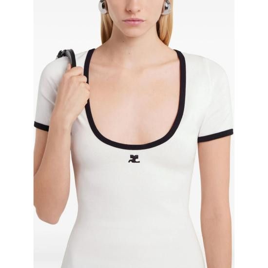 Courreges COURREGES Women Dresses 225JRO600JS 0203 0098 WHITE Size S / US 4 / IT 40 - 2 Thumbnail