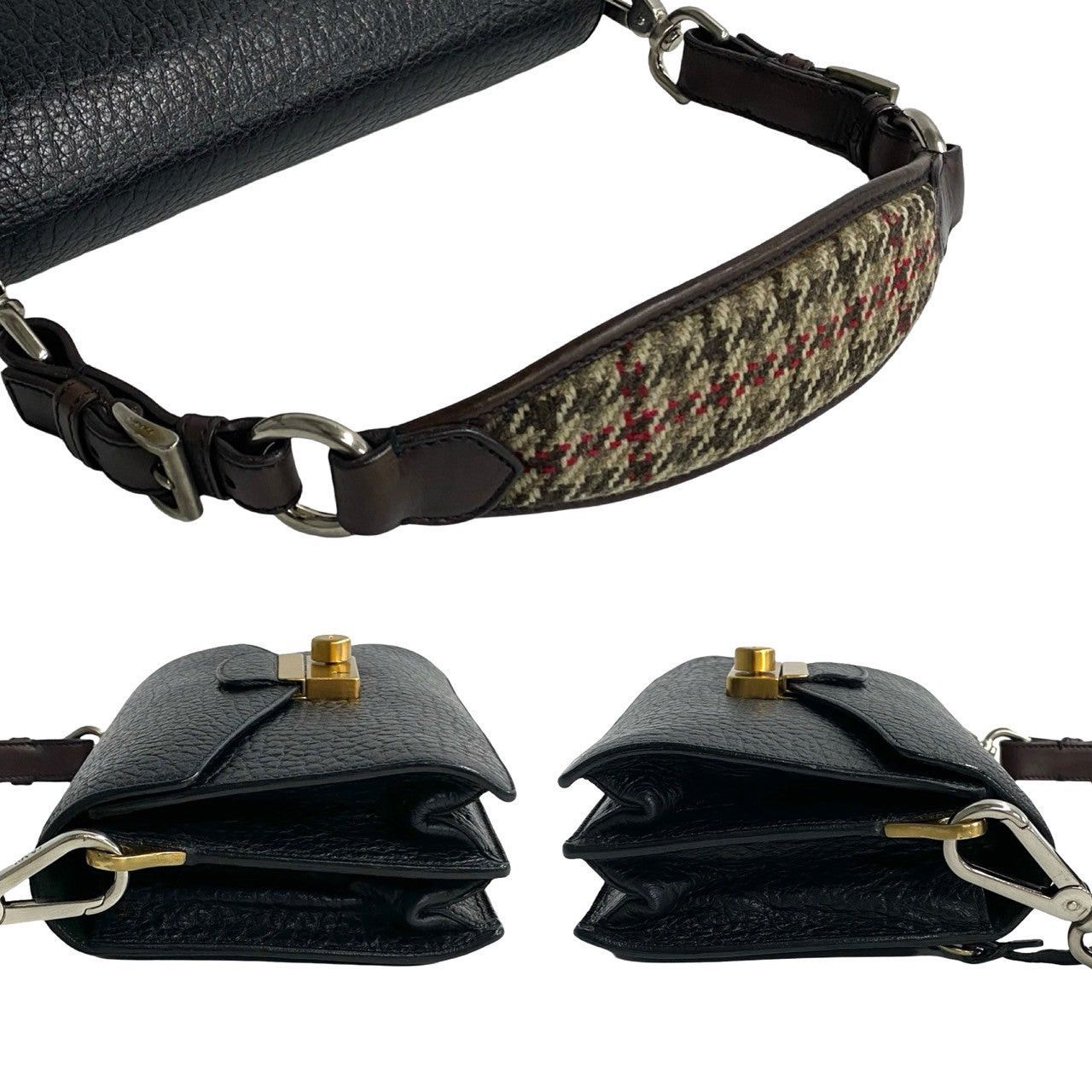 Prada Prada Shoulder Bag Black Leather Size ONE SIZE - 5 Thumbnail
