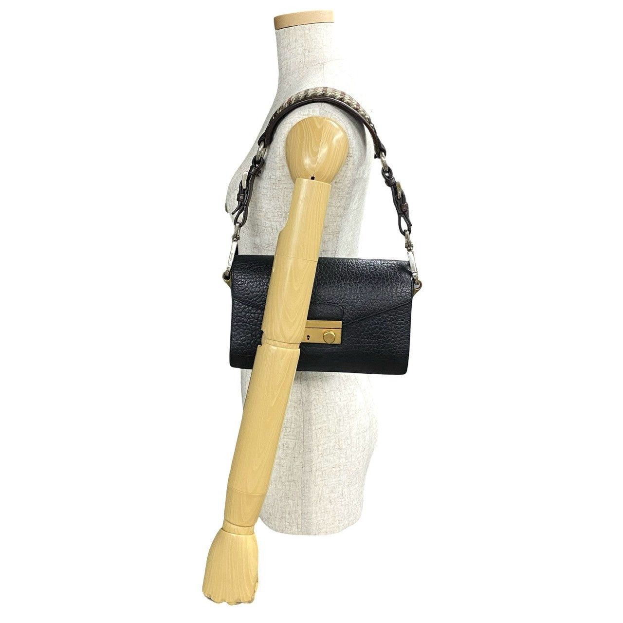 Prada Prada Shoulder Bag Black Leather Size ONE SIZE - 2 Thumbnail