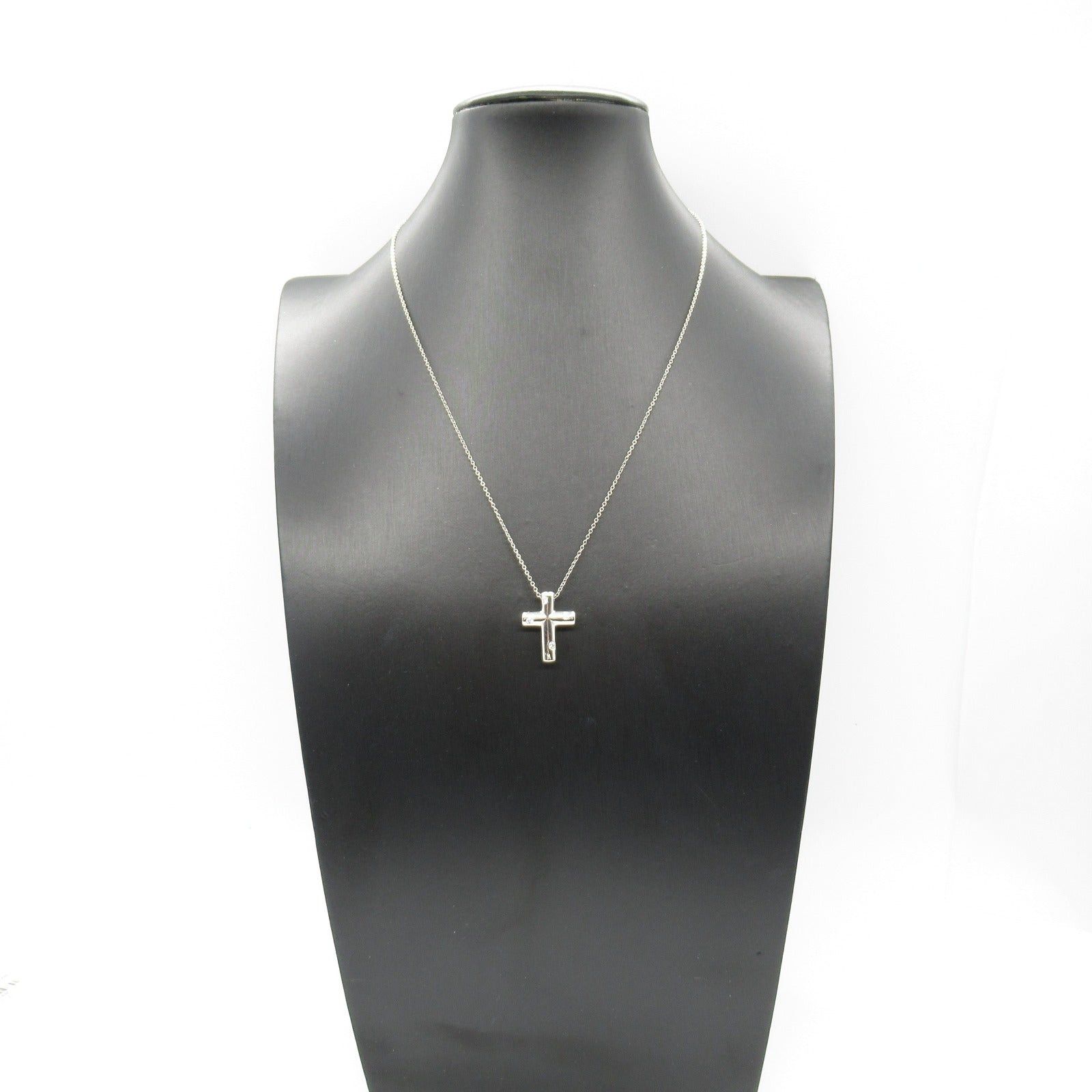 Tiffany & Co. Tiffany Co Dots Cross Necklace Diamond Pt950 Platinum Clear Size ONE SIZE - 7 Thumbnail