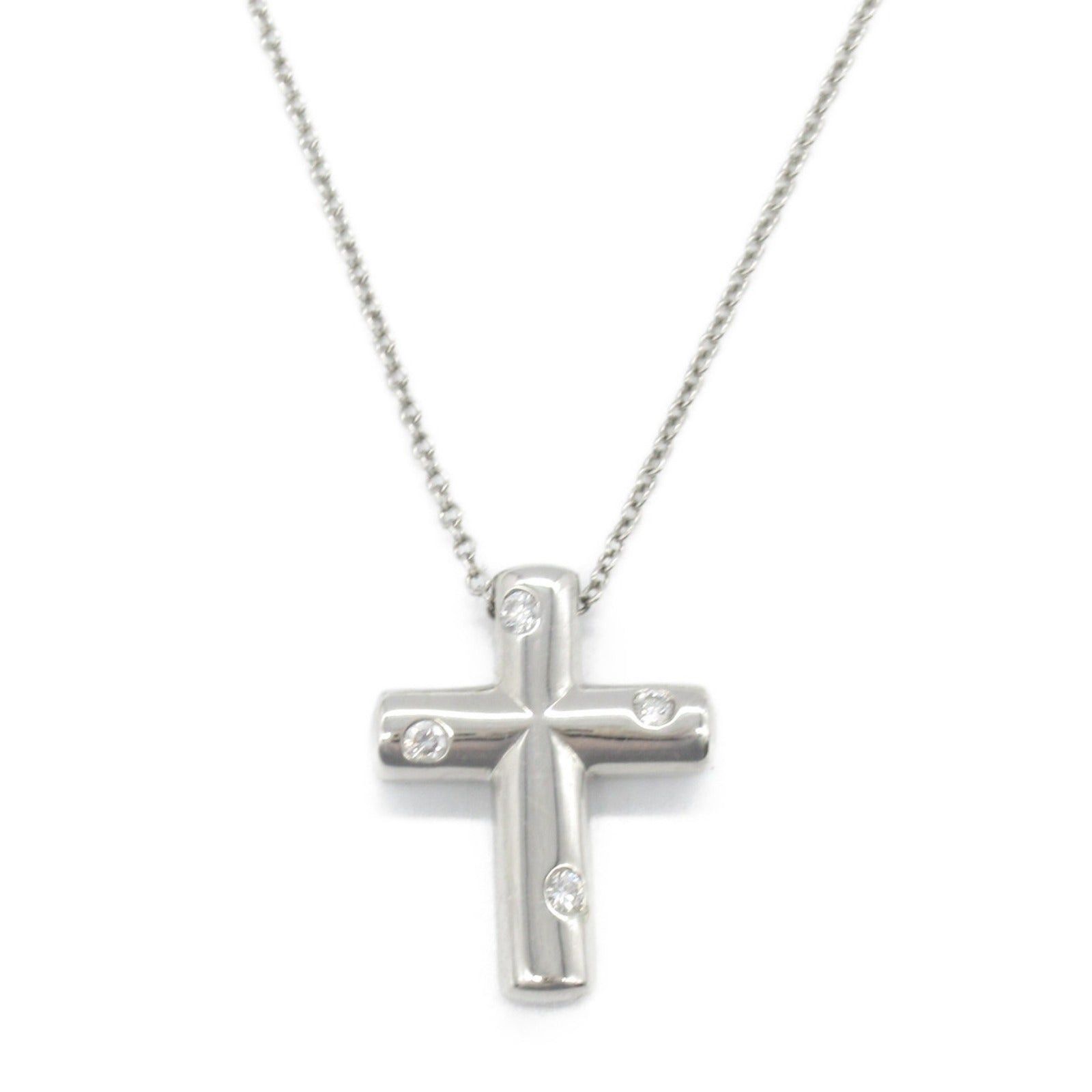 Tiffany & Co. Tiffany Co Dots Cross Necklace Diamond Pt950 Platinum Clear Size ONE SIZE - 2 Thumbnail
