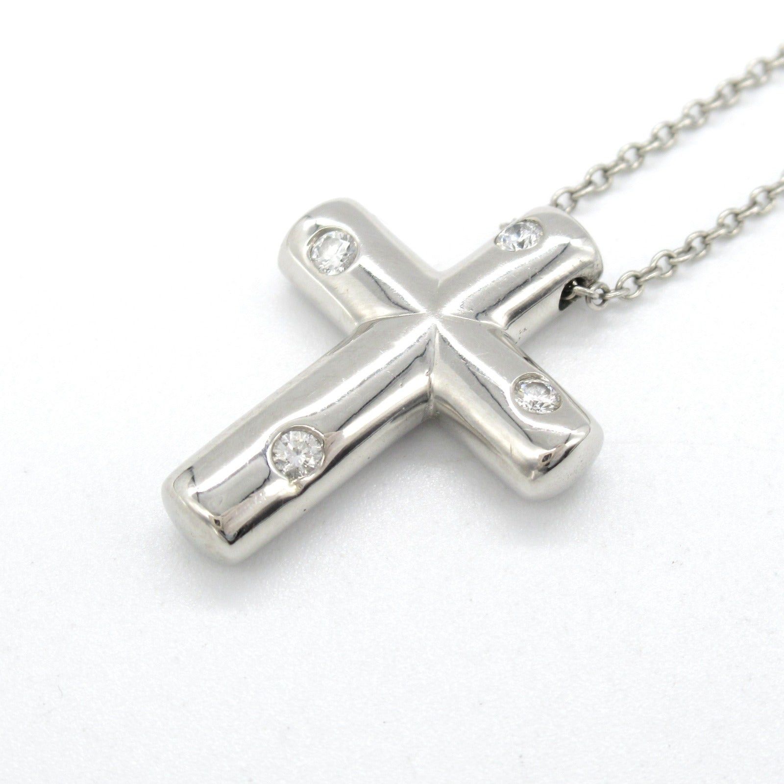 Tiffany & Co. Tiffany Co Dots Cross Necklace Diamond Pt950 Platinum Clear Size ONE SIZE - 6 Thumbnail