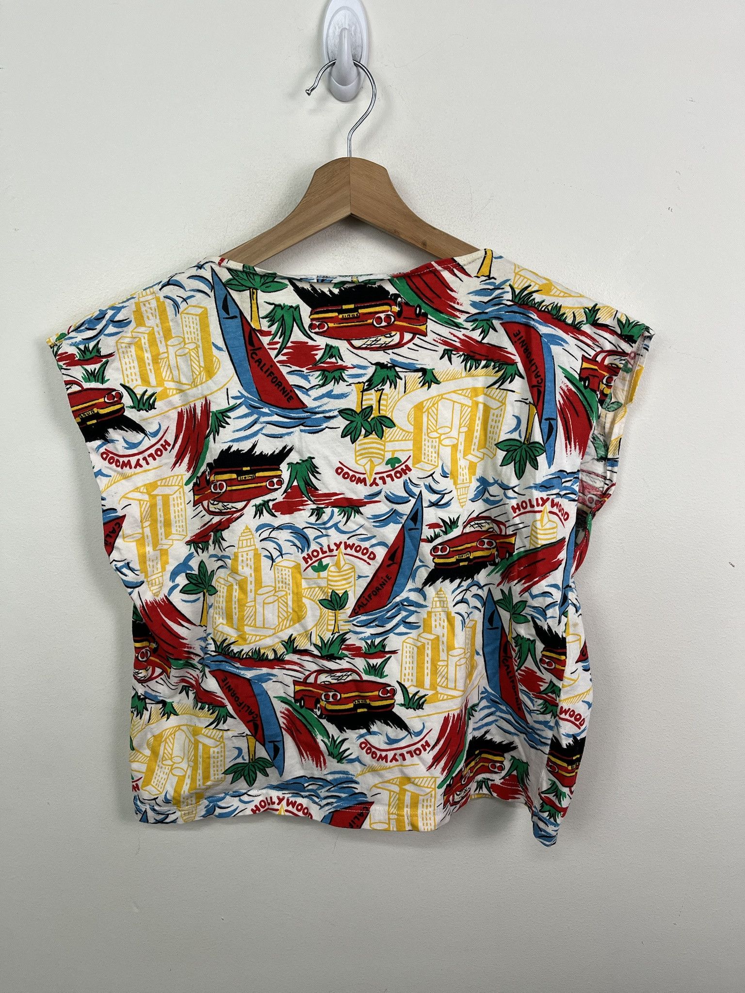 Vintage Vintage 1980s Hollywood California Hot Rod All Over Print Sleeveless Tee Size M Size US M / EU 48-50 / 2 - 2 Thumbnail