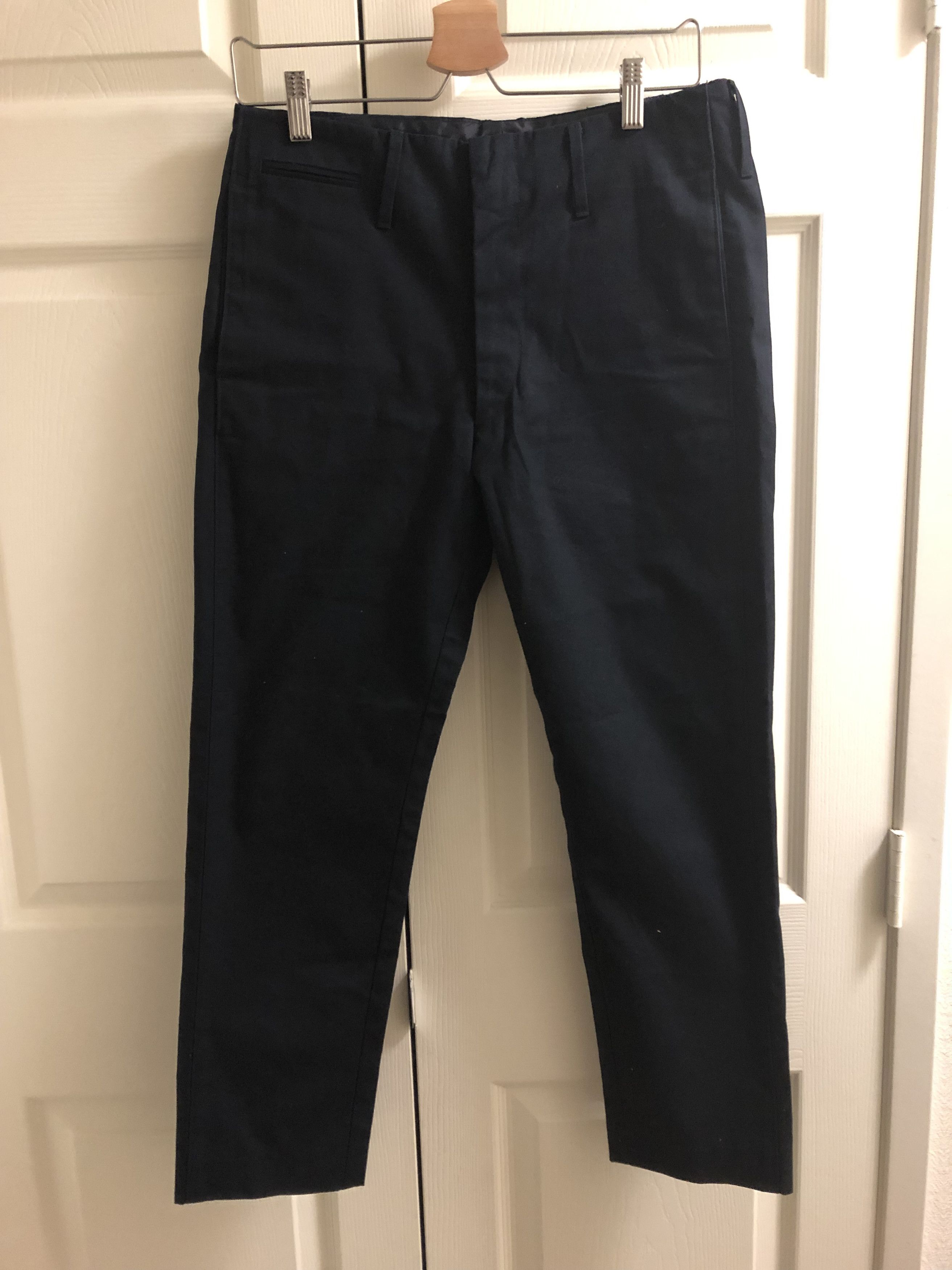 Lemaire × Uniqlo Navy Flat Front Pants Size US 31 - 2 Thumbnail