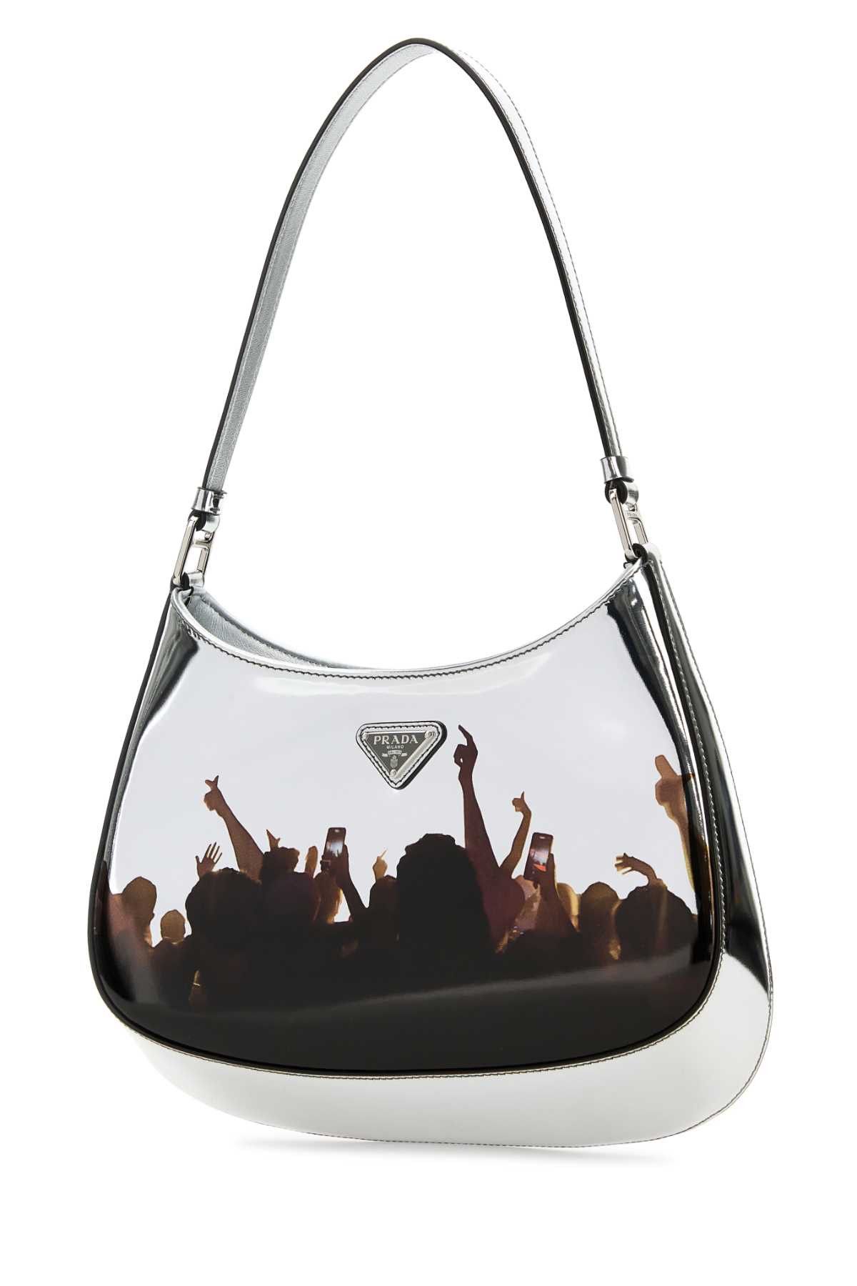 Prada Silver Leather Cleo Shoulder Bag Size ONE SIZE - 2 Thumbnail