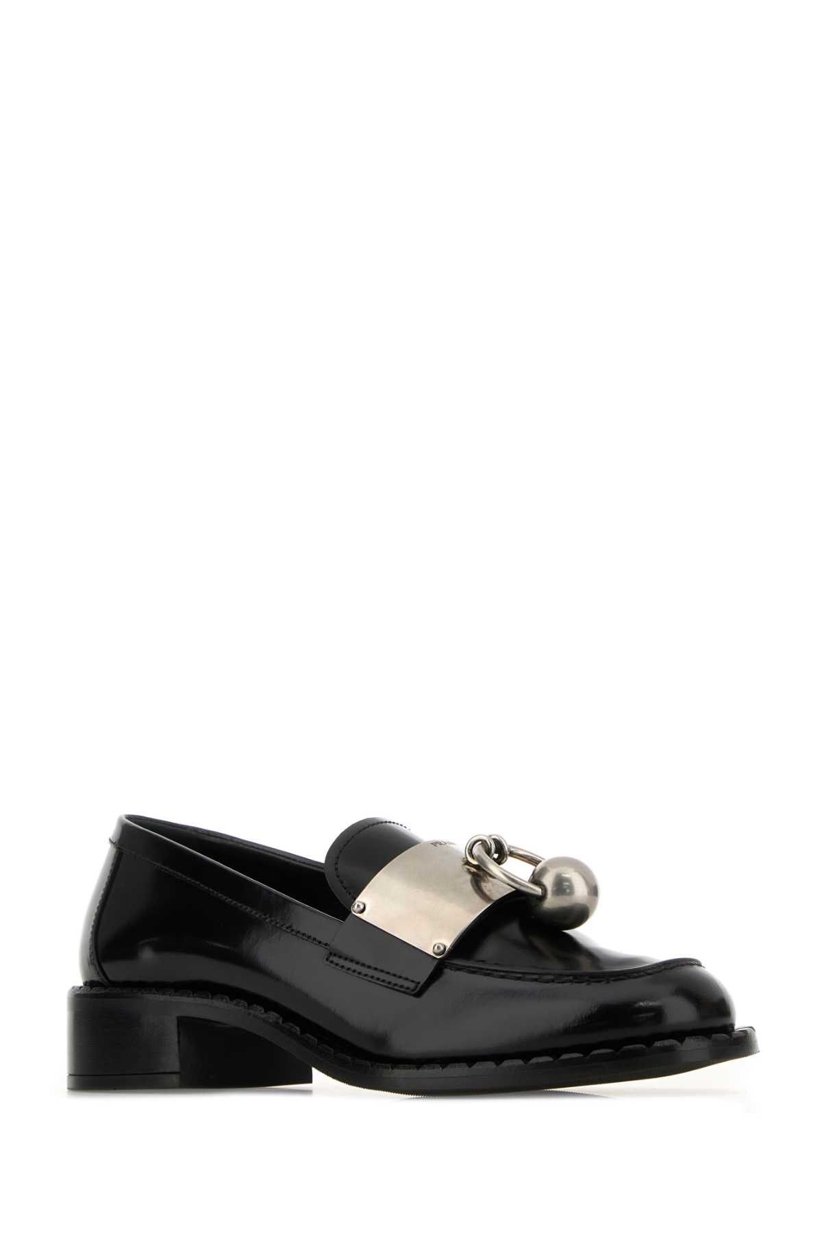 Prada Black Leather Loafers Size US 6.5 / IT 36.5 - 2 Thumbnail