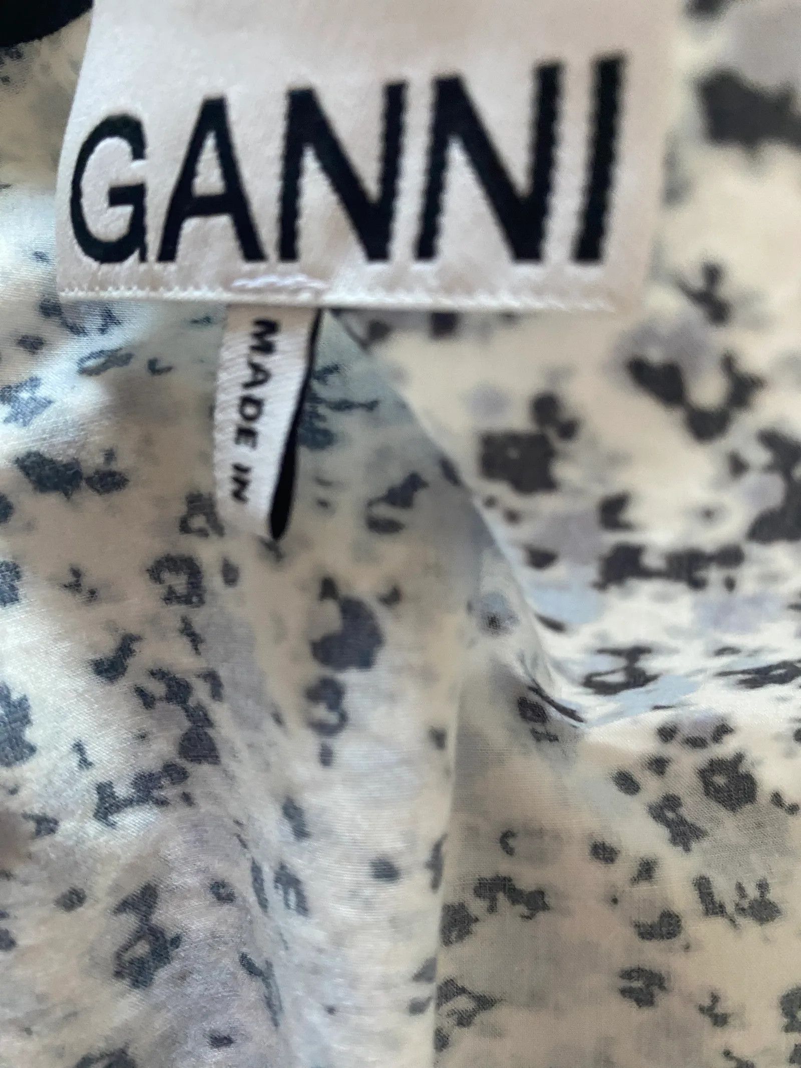 Ganni Ganni Blue Floral Printed Cotton Dress Size M / US 6-8 / IT 42-44 - 3 Thumbnail