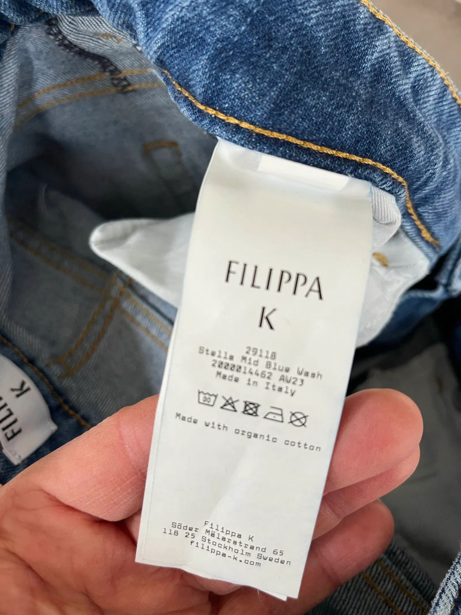 Filippa K Filippa K Stella Cropped Mid Blue Wash Jeans Size 29" - 4 Thumbnail