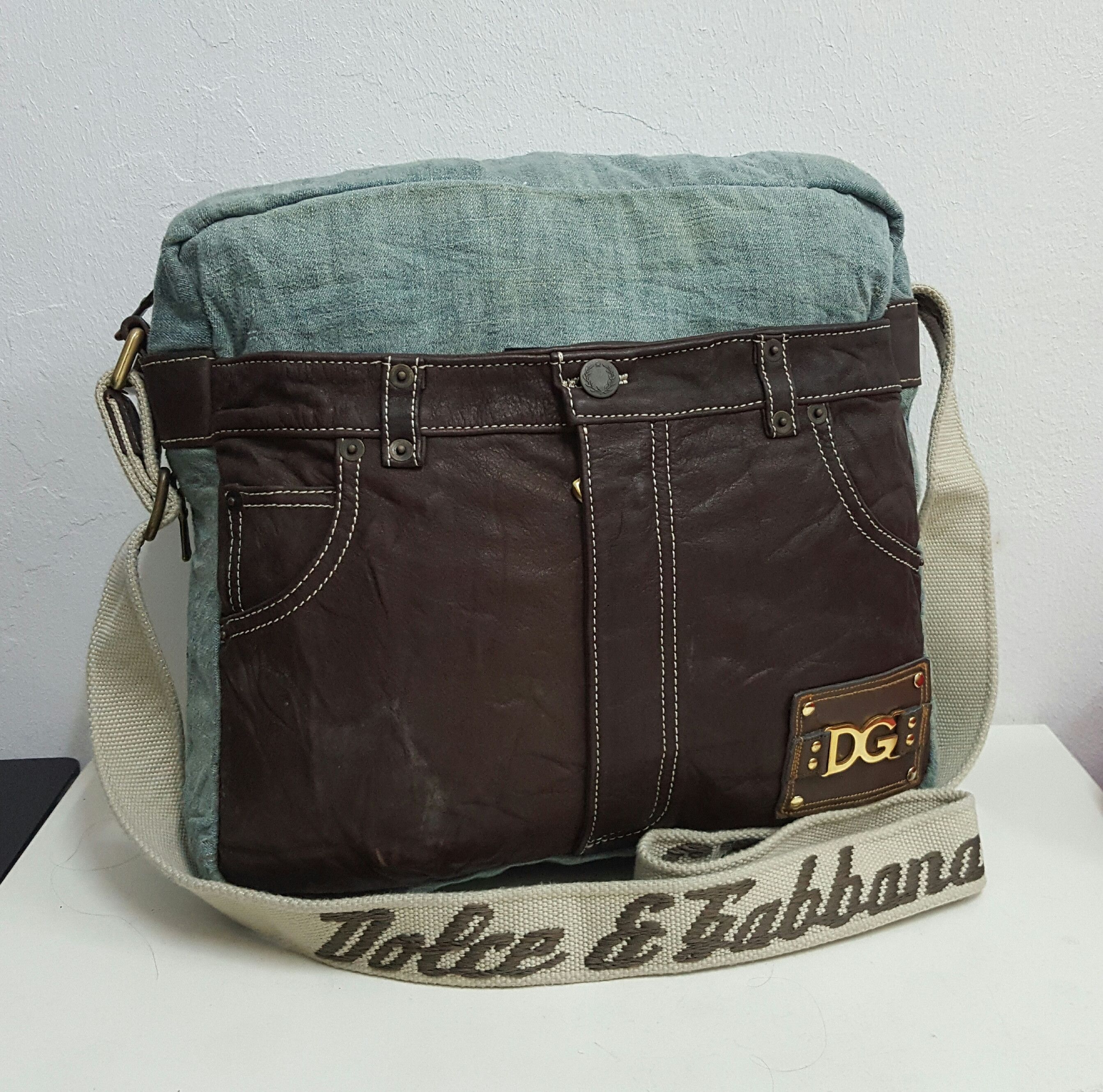 Dolce & Gabbana Denim & Leather Messenger Bag Size ONE SIZE - 8 Thumbnail