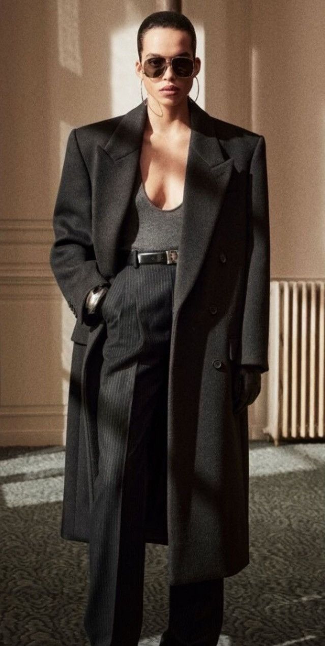 Saint Laurent Paris $7K VALUE Long Coat in Wool Dark Grey Size US M / EU 48-50 / 2 - 2 Thumbnail