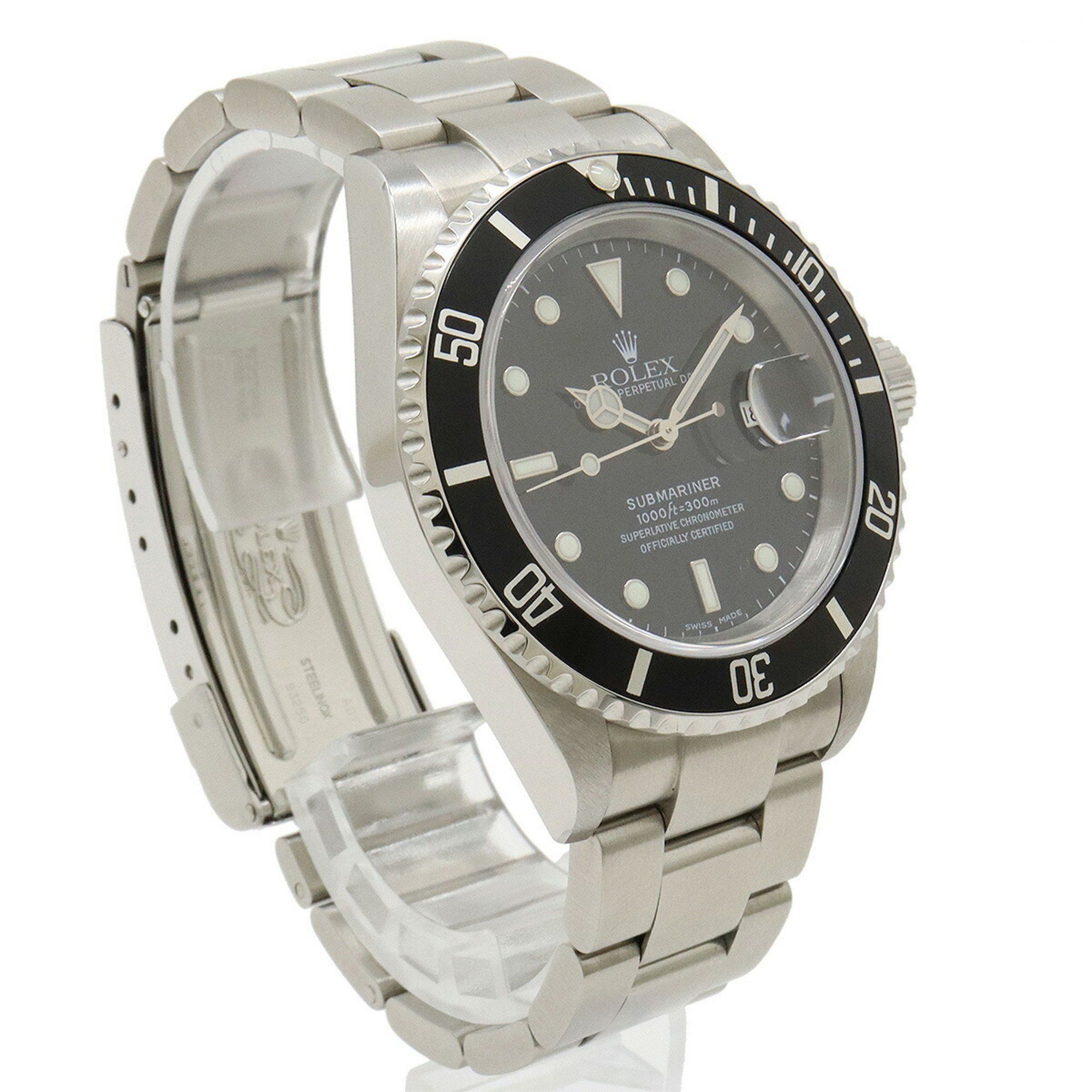 Rolex Rolex Submariner Date Black Dial SS Y-Serial Men's AT Automatic Watch 16610 Size ONE SIZE - 4 Thumbnail