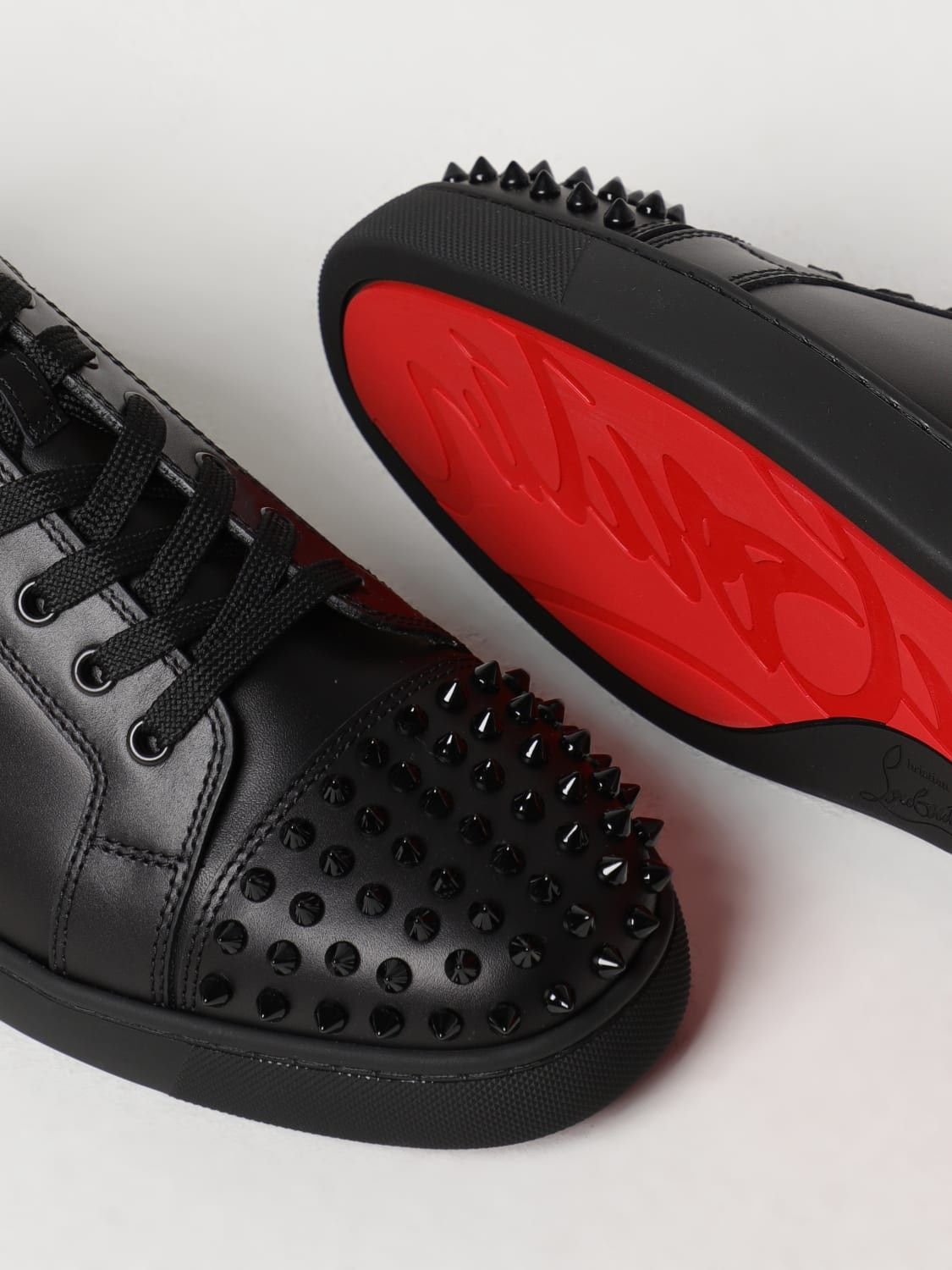 Christian Louboutin Louis Junior Spikes Sneakers Black Size US 13 / EU 46 - 4 Thumbnail