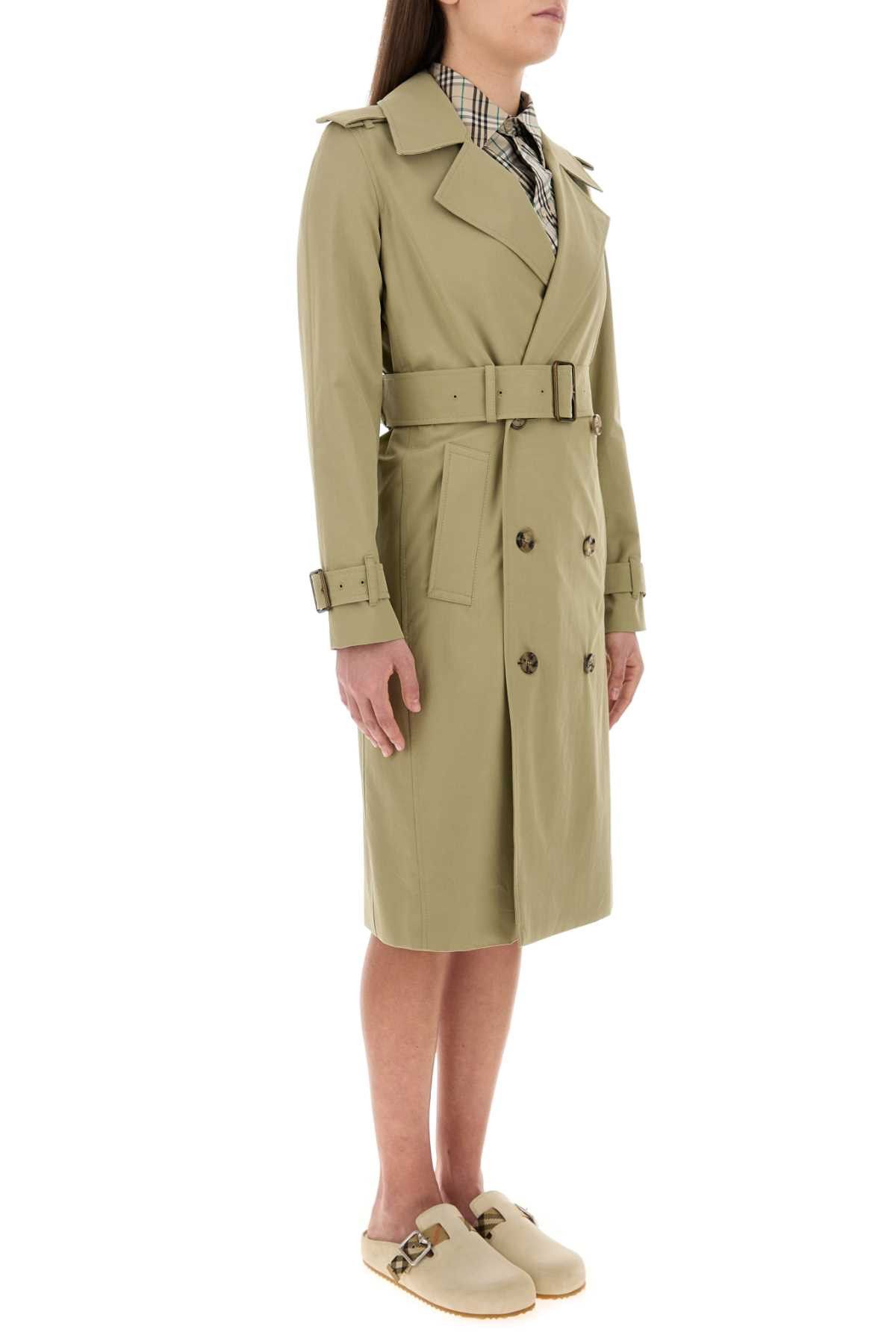 Burberry Sage Green Gabardine Trench Coat Size XS / US 0-2 / IT 36-38 - 3 Thumbnail