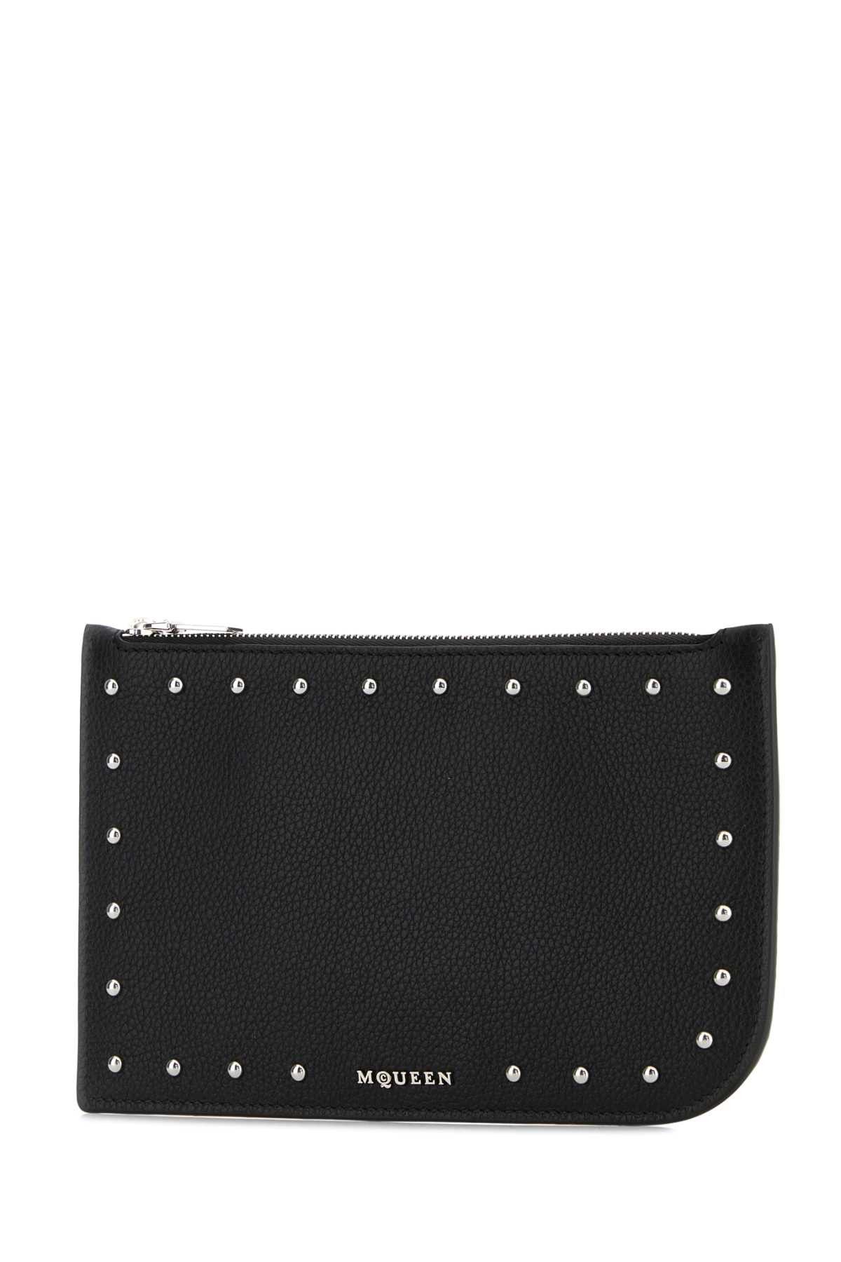Alexander McQueen Black Leather Pouch Size ONE SIZE - 2 Thumbnail