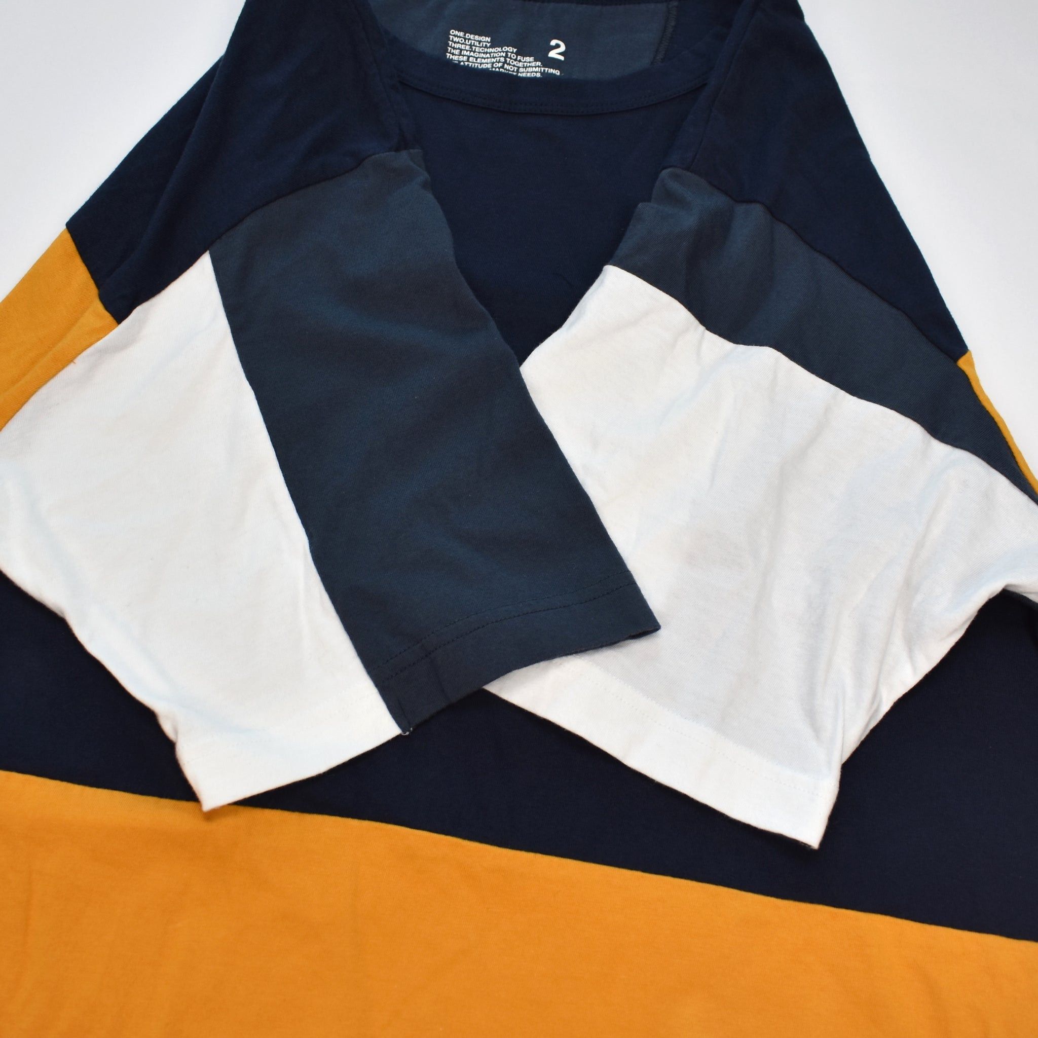 White Mountaineering White Mountaineering Navy Color Block T-Shirt NWT Size US M / EU 48-50 / 2 - 7 Thumbnail