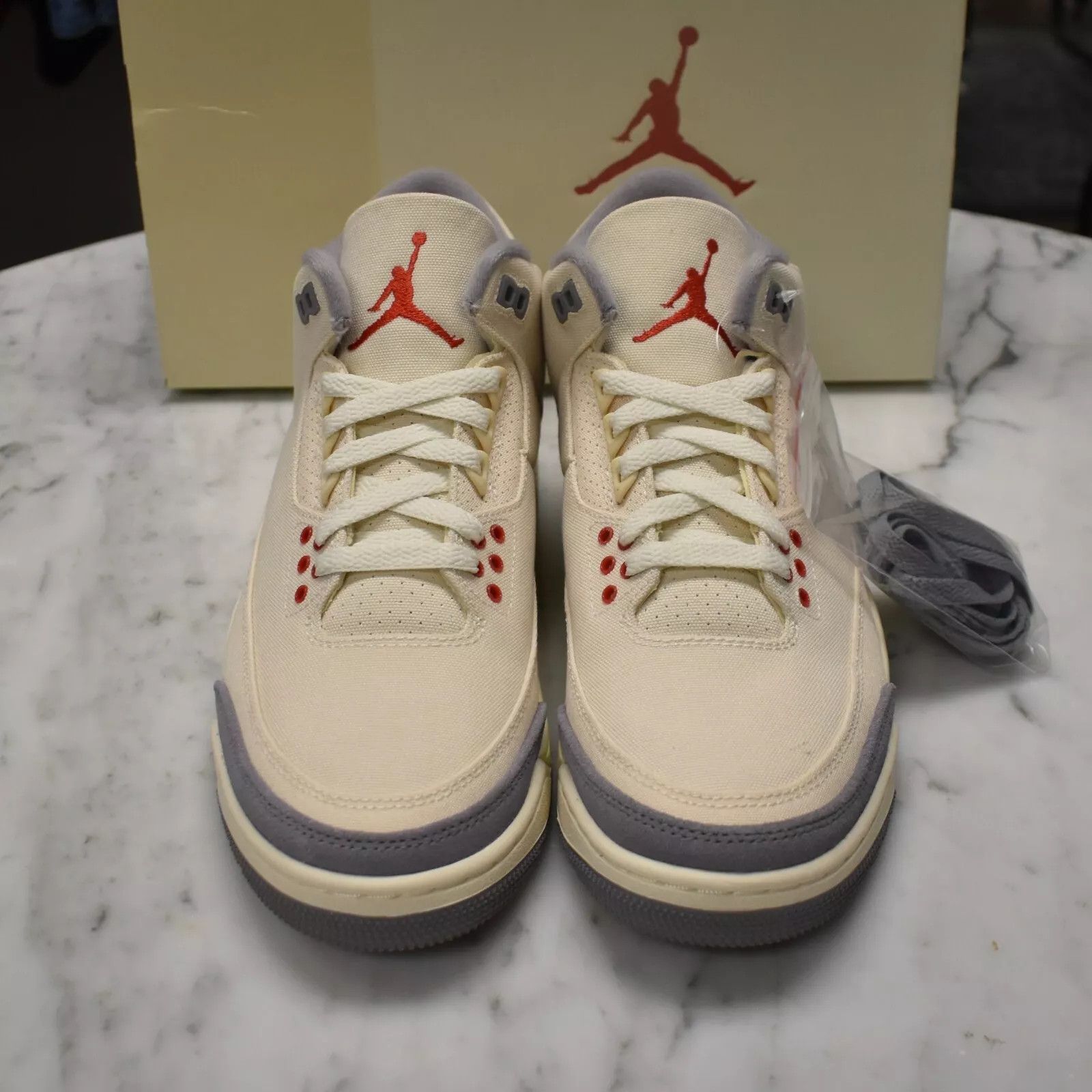 Jordan Brand × Nike Air Jordan 3 Retro SE Muslin Beige Red Sneakers Size US 8.5 / EU 41-42 - 4 Thumbnail
