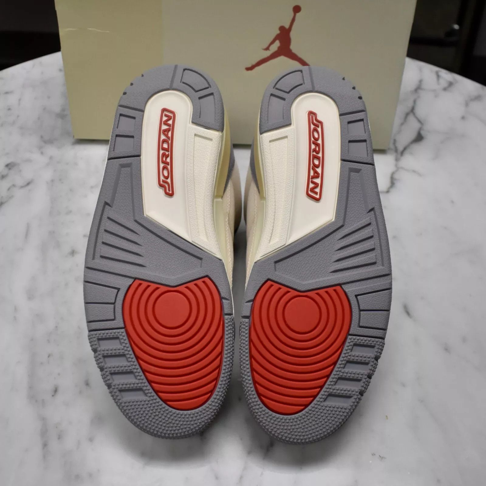 Jordan Brand × Nike Air Jordan 3 Retro SE Muslin Beige Red Sneakers Size US 8.5 / EU 41-42 - 6 Thumbnail