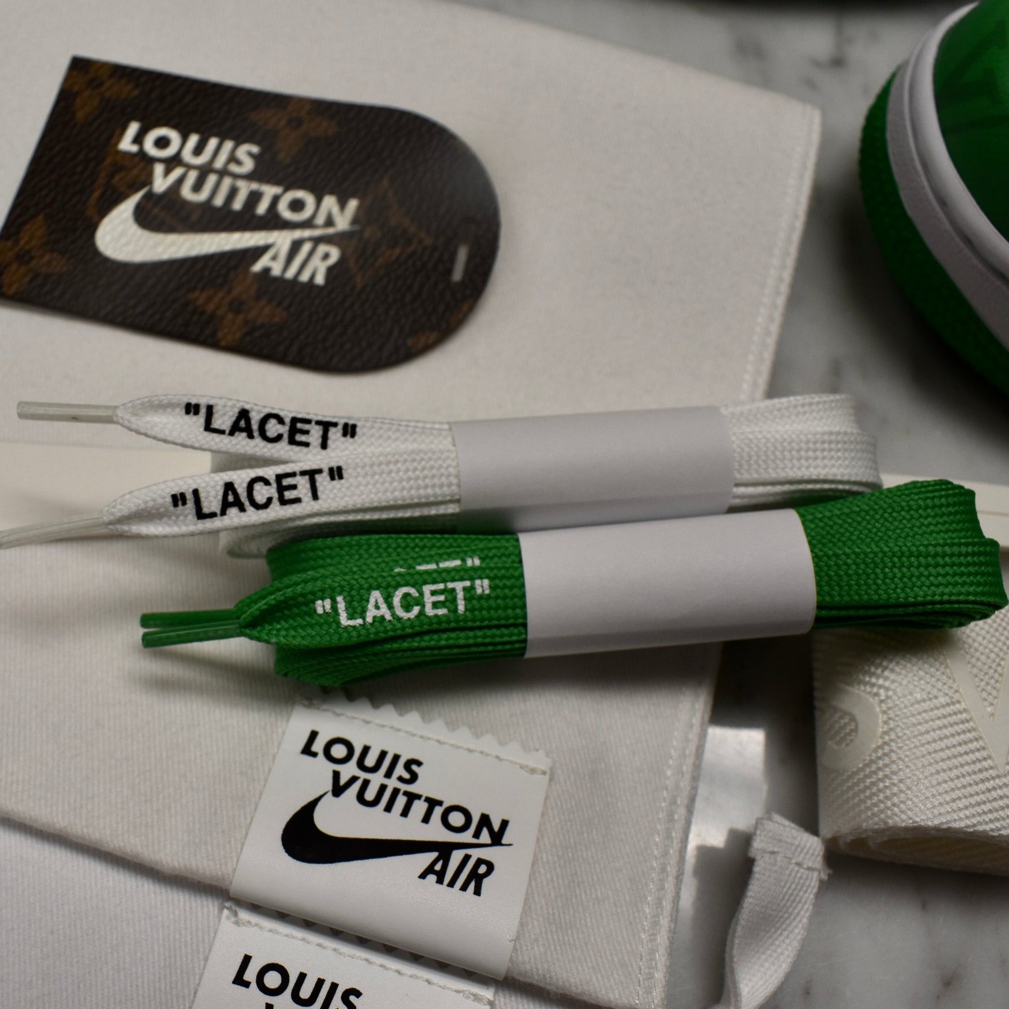 Louis Vuitton × Nike × Virgil Abloh Louis Vuitton Nike Air Force 1 White Pine Green Sneakers Size US 9 / EU 42 - 24 Thumbnail