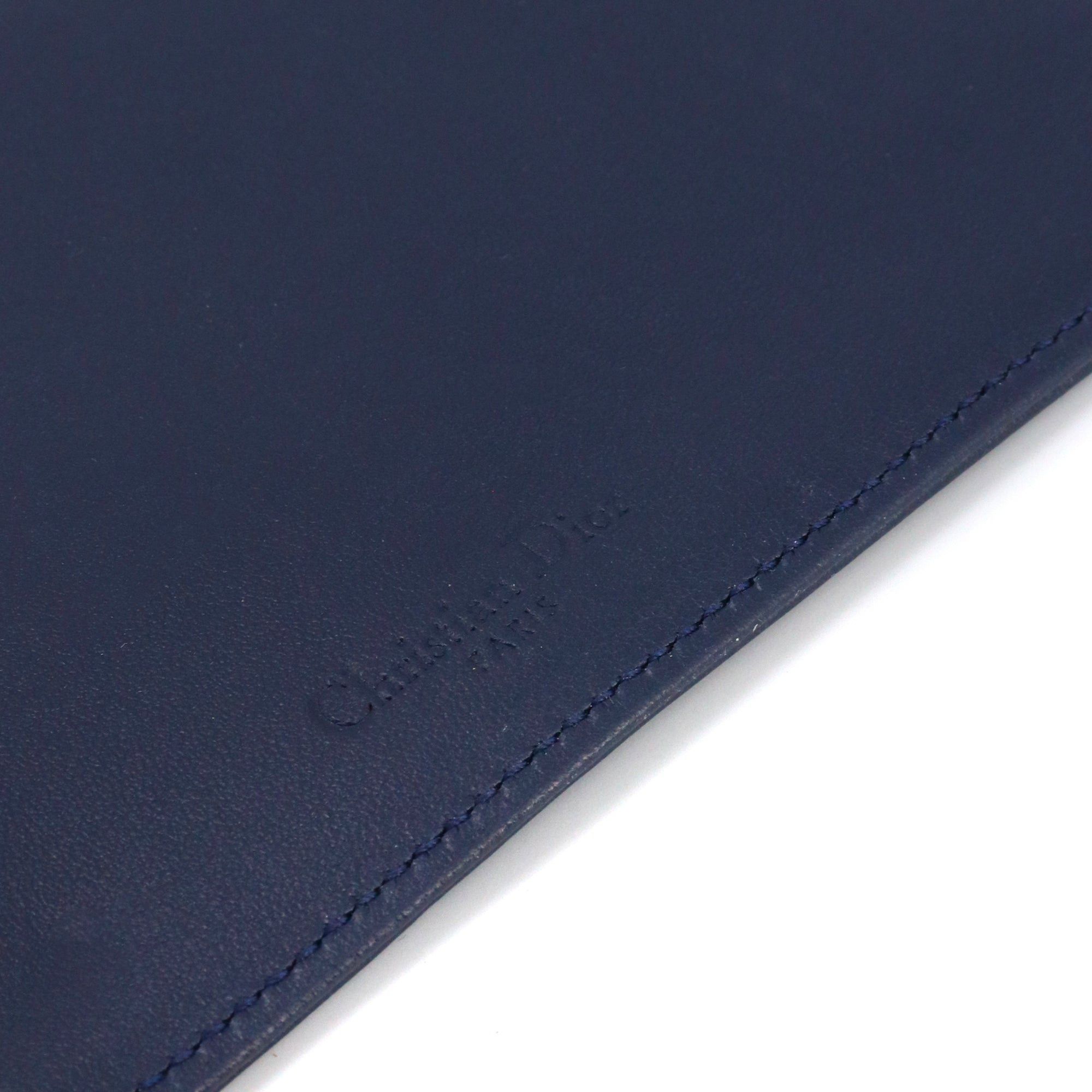 Dior DIOR - Dior card holder in navy blue leather Size ONE SIZE - 4 Thumbnail