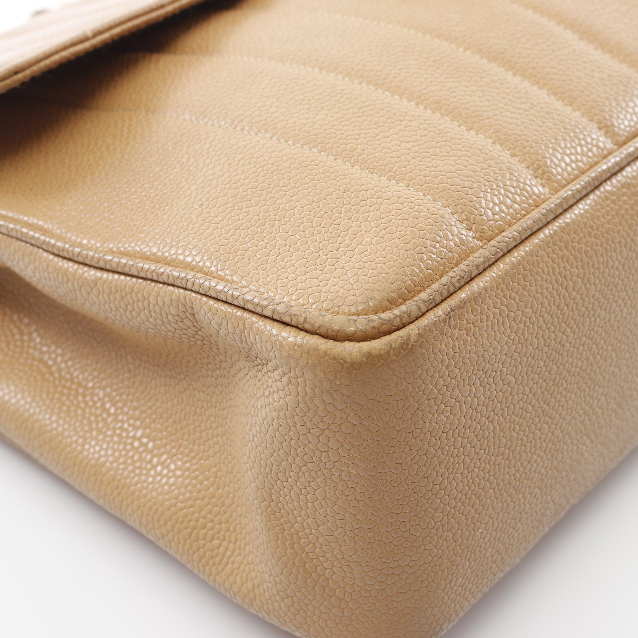 Chanel Chanel Mademoiselle Double Chain Shoulder Bag Caviar Skin Beige Gold Hardware Size ONE SIZE - 6 Thumbnail