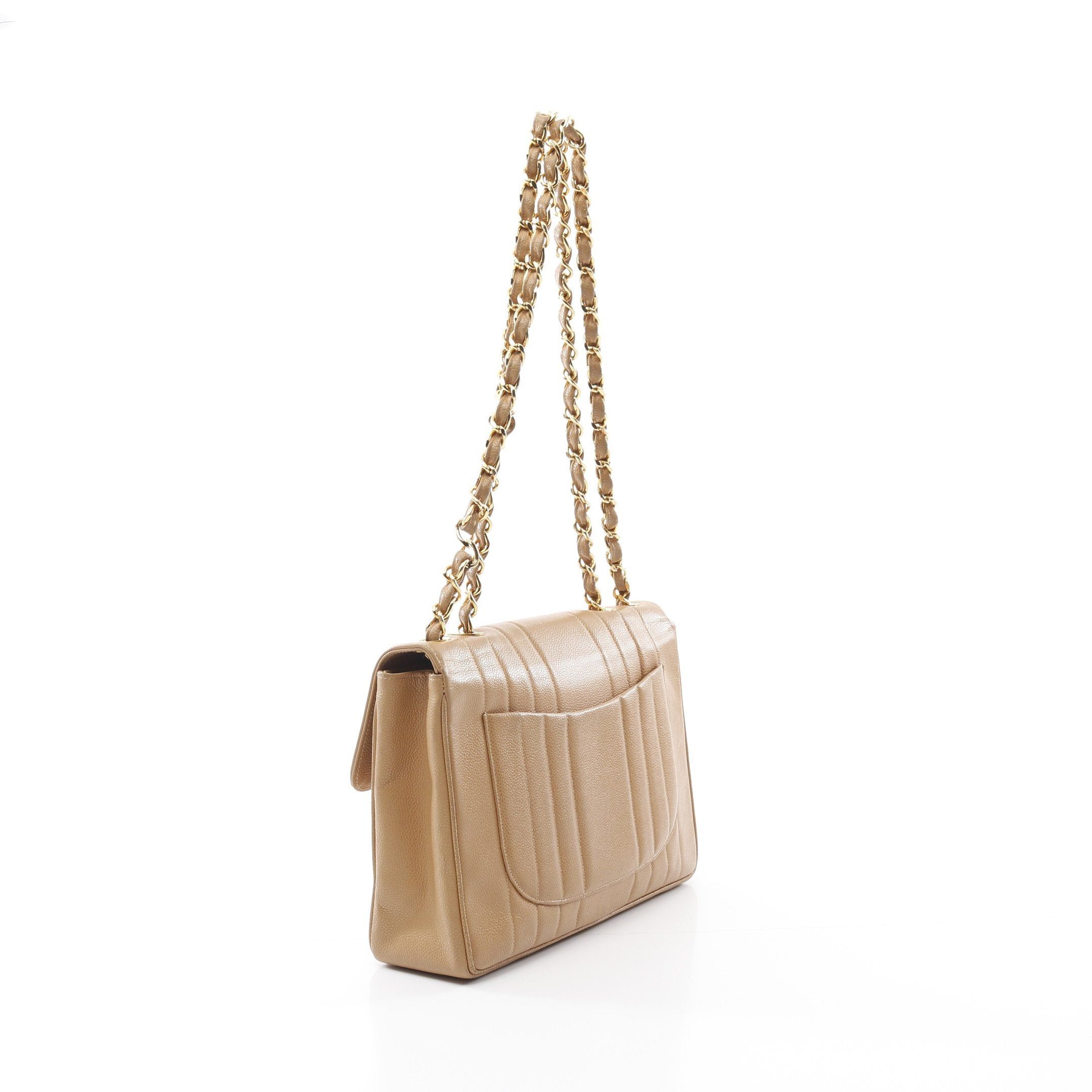 Chanel Chanel Mademoiselle Double Chain Shoulder Bag Caviar Skin Beige Gold Hardware Size ONE SIZE - 2 Thumbnail