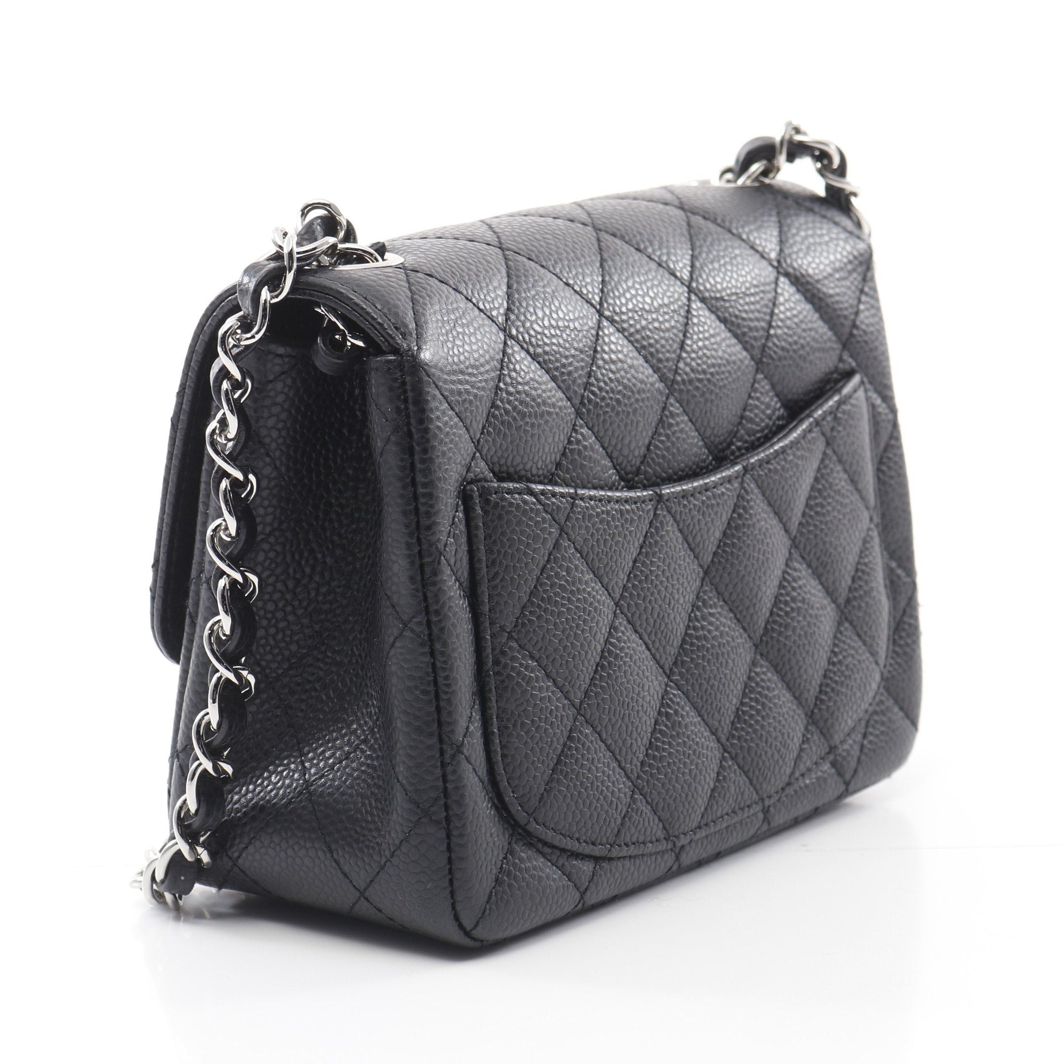 Chanel Chanel Mini Matelasse Chain Shoulder Bag Caviar Skin Black Silver Hardware Size ONE SIZE - 2 Thumbnail