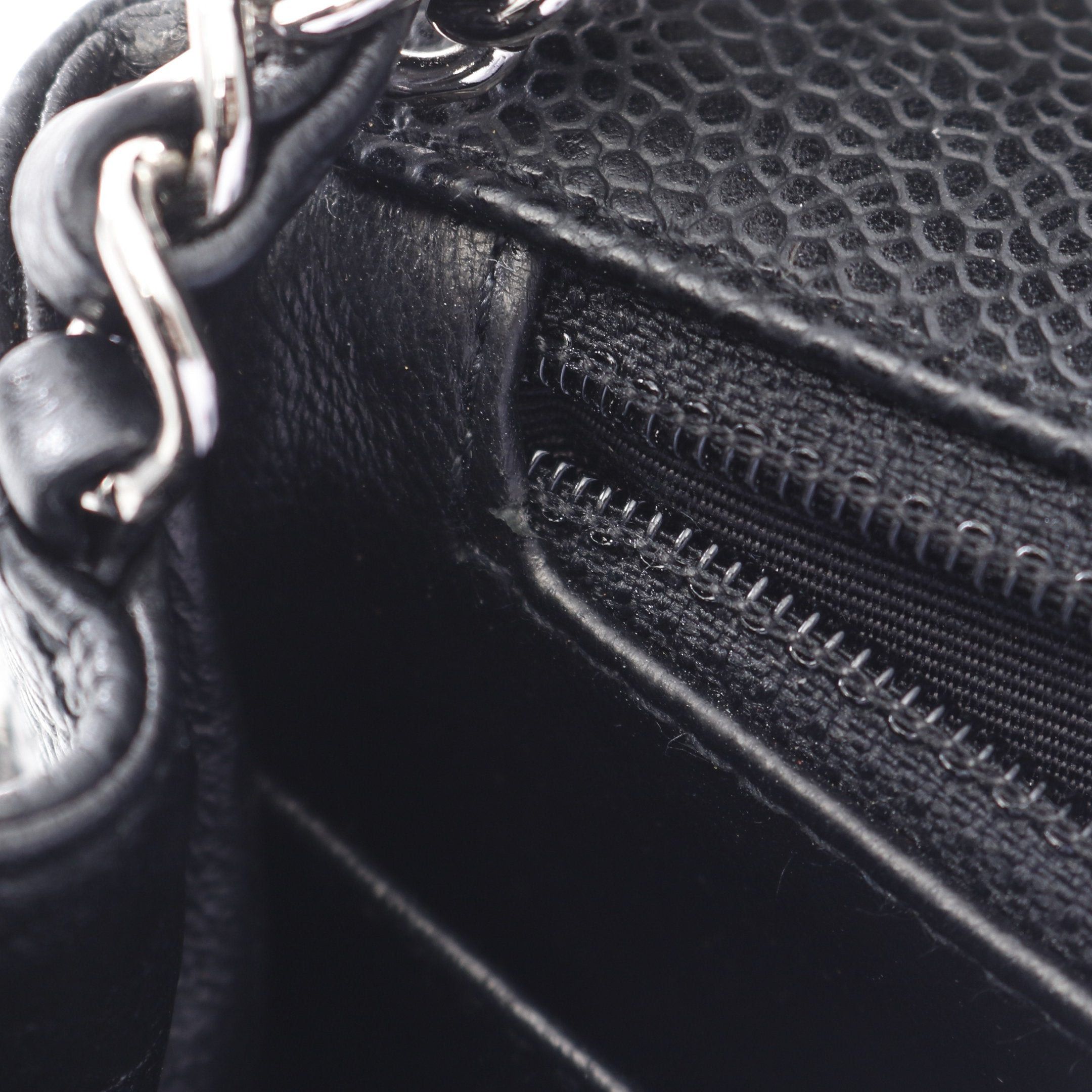 Chanel Chanel Mini Matelasse Chain Shoulder Bag Caviar Skin Black Silver Hardware Size ONE SIZE - 7 Thumbnail