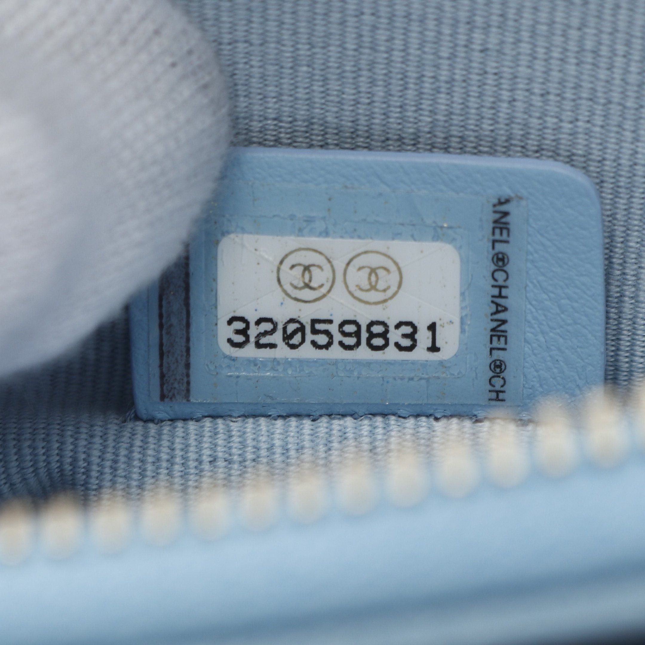 Chanel Chanel Zip Coin Purse Matelasse Caviar Skin Light Blue Gold Hardware Rhinestone Size ONE SIZE - 5 Thumbnail
