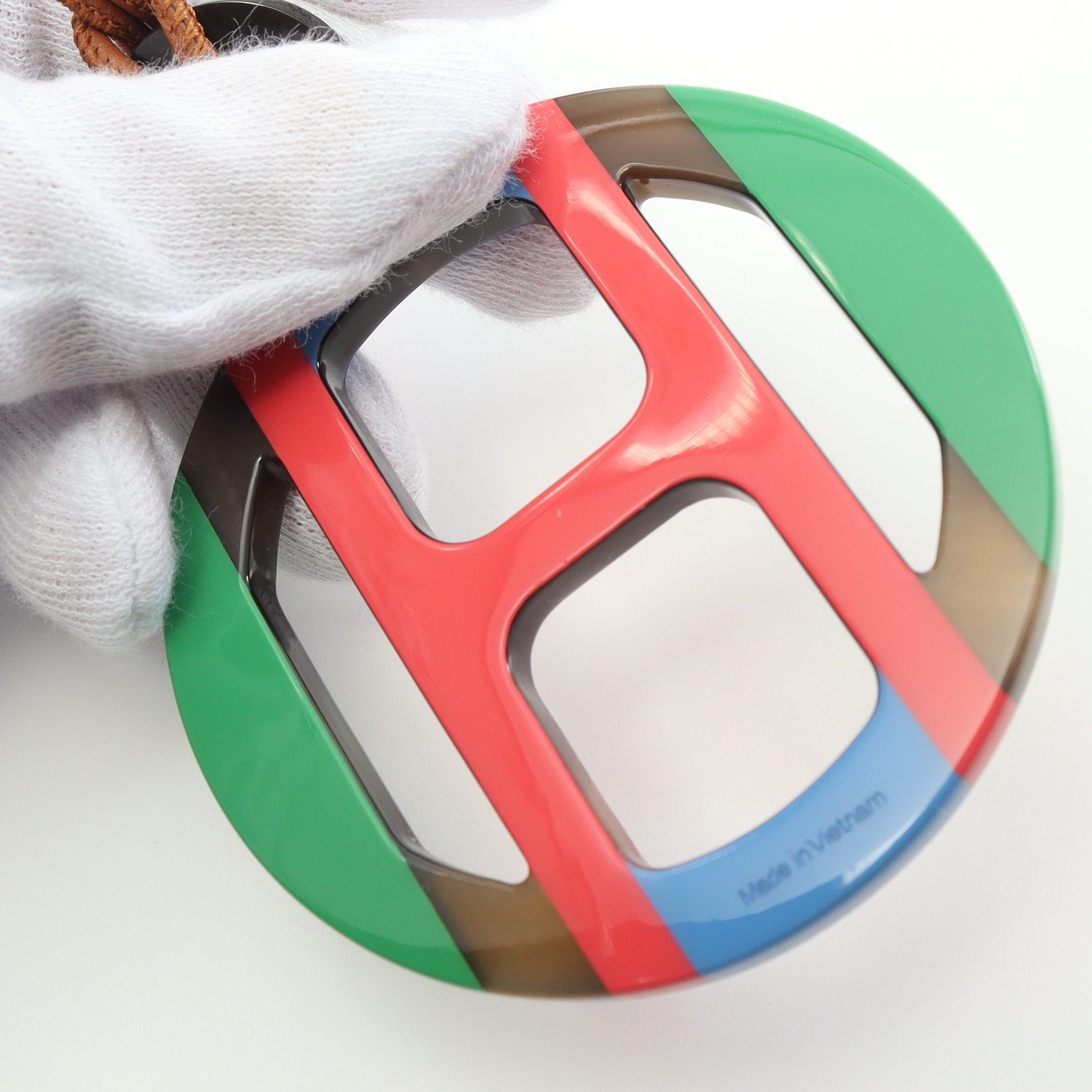 Hermes Hermes H Equip Necklace Buffalo Horn Lacquer Pink Multicolor Size ONE SIZE - 6 Thumbnail
