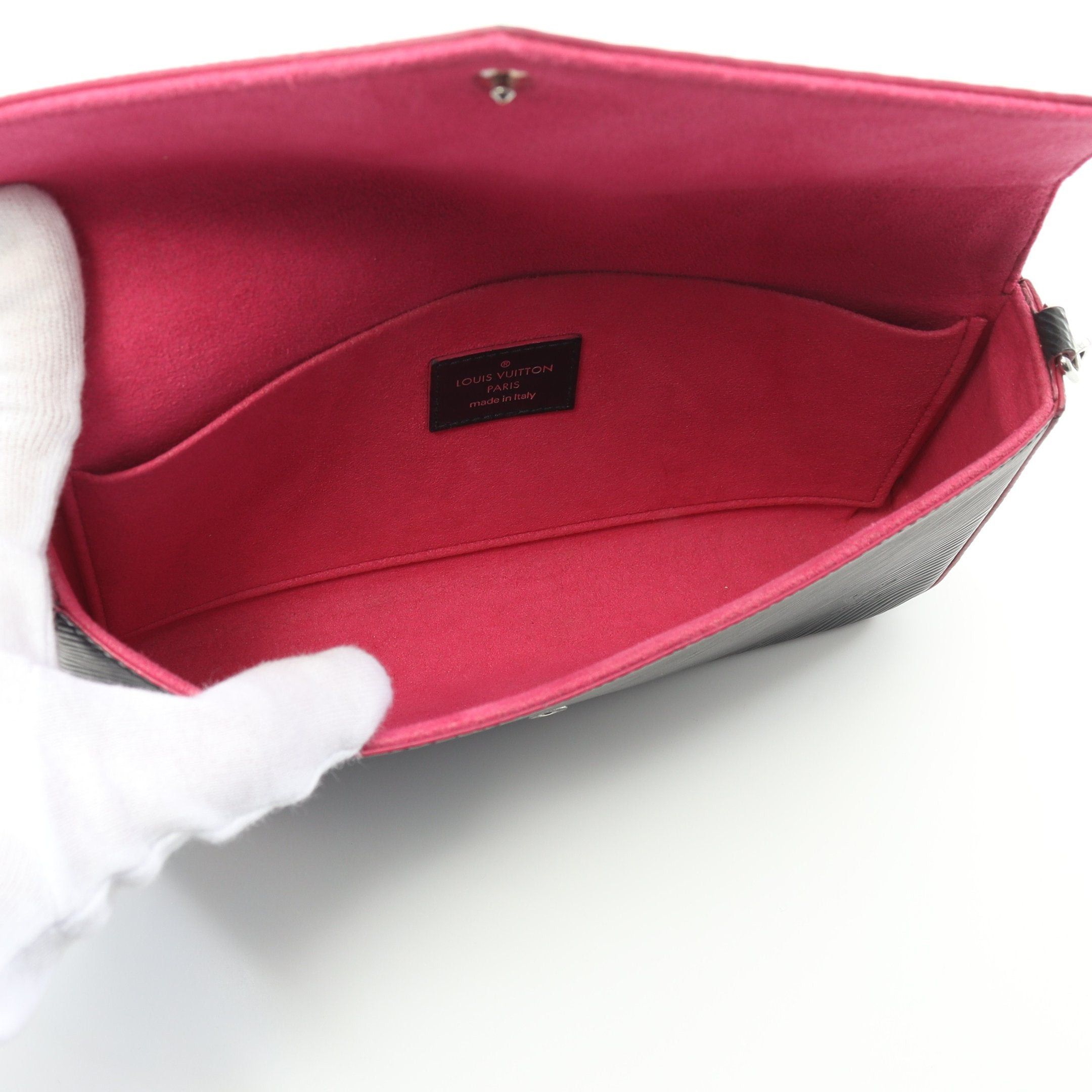 Louis Vuitton Louis Vuitton Pochette Felicie Epi Noir Hot Pink Chain Shoulder Bag Leather Black Purple Size ONE SIZE - 3 Thumbnail