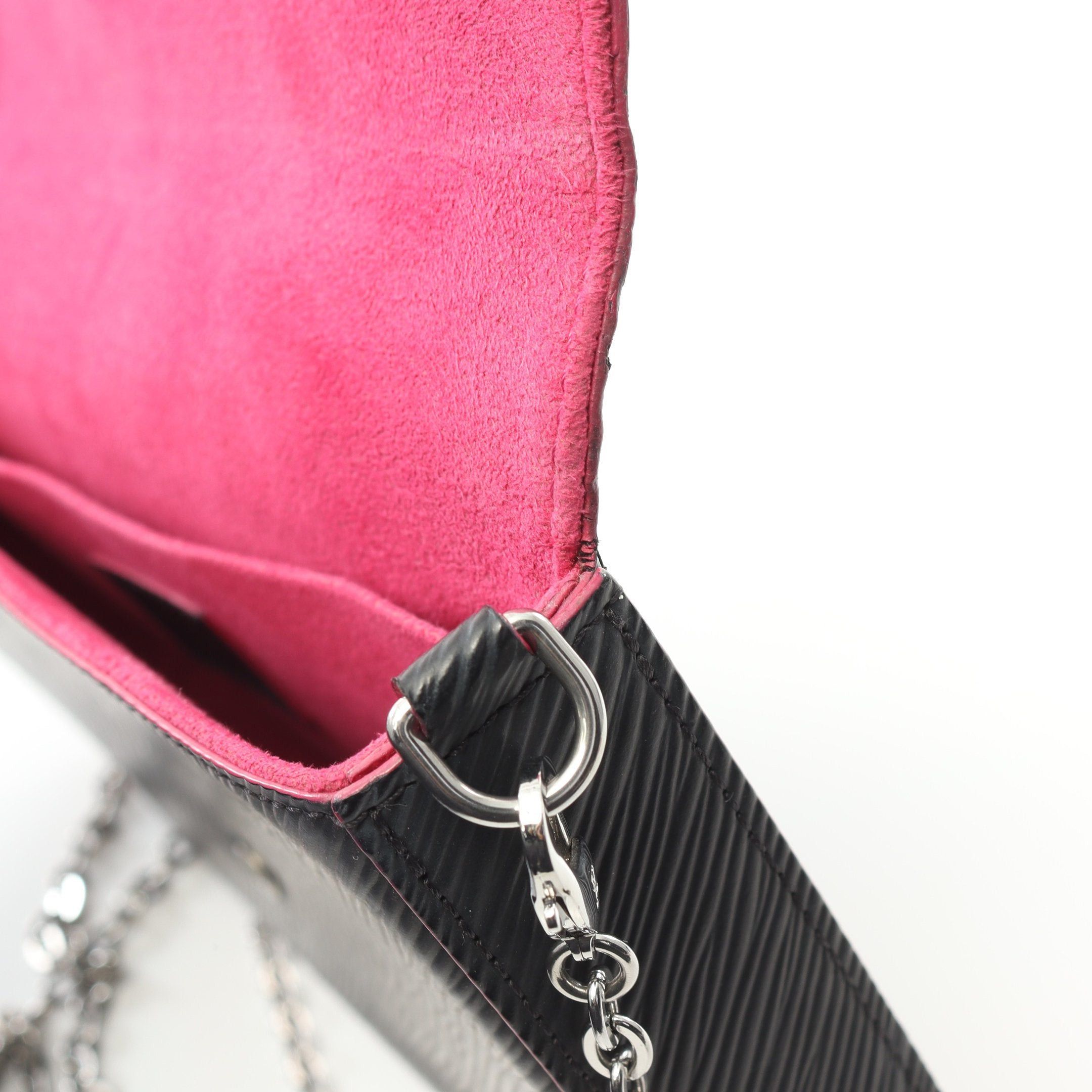 Louis Vuitton Louis Vuitton Pochette Felicie Epi Noir Hot Pink Chain Shoulder Bag Leather Black Purple Size ONE SIZE - 7 Thumbnail