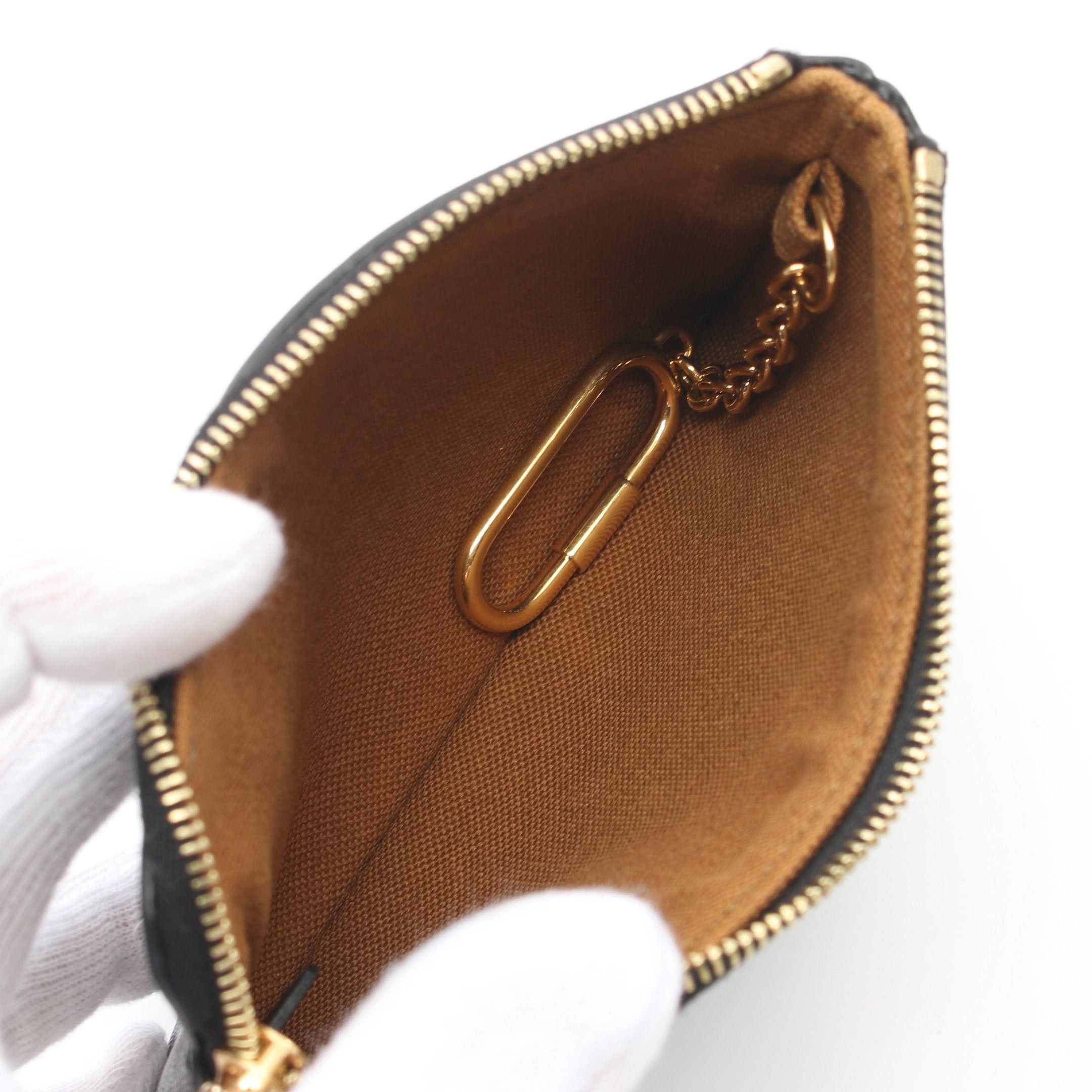Celine Celine Triomphe Card Case Coin Purse Dark Brown With Key Ring Size ONE SIZE - 3 Thumbnail