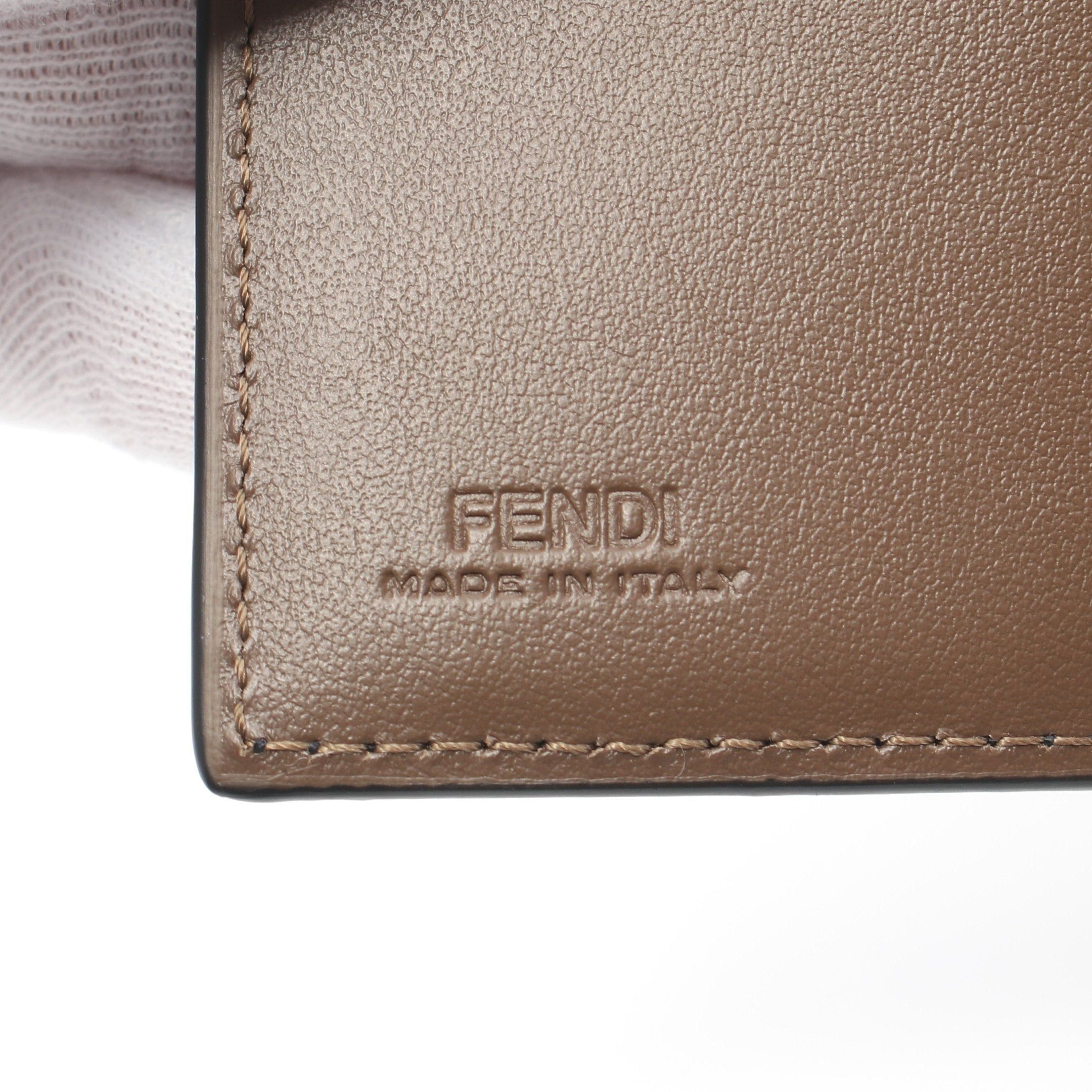 Fendi Fendi F Is Zucca Trifold Wallet Compact Leather Brown Black Size ONE SIZE - 4 Thumbnail