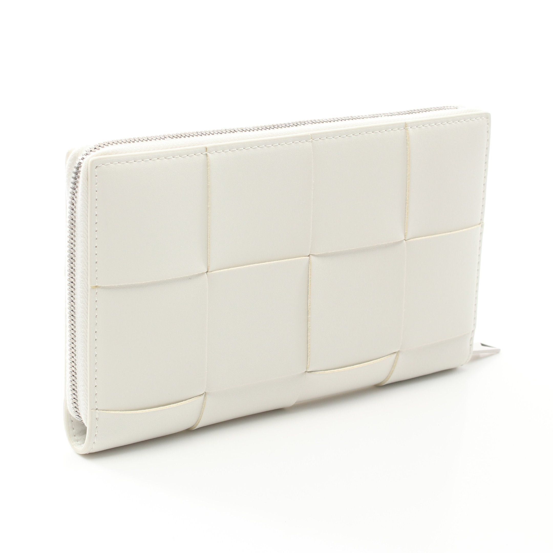 Bottega Veneta Bottega Veneta Cassette Zip Around Wallet Maxi Intrecciato Round Zipper Long Leather White Size ONE SIZE - 2 Thumbnail