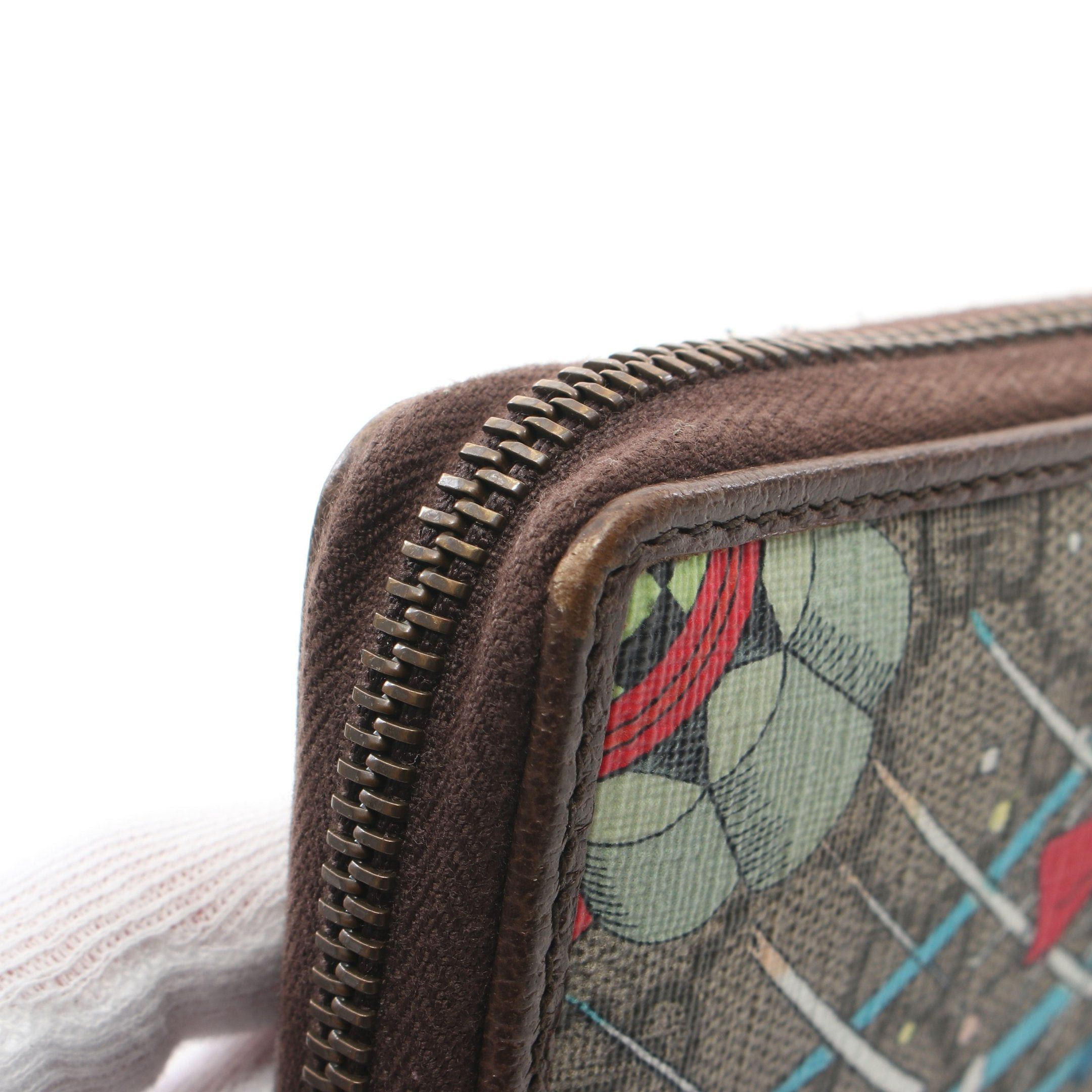Gucci Gucci Gucci * Disney Donald Duck Gg Supreme Round Zipper Long Wallet Leather Beige Multicolor Size ONE SIZE - 8 Thumbnail