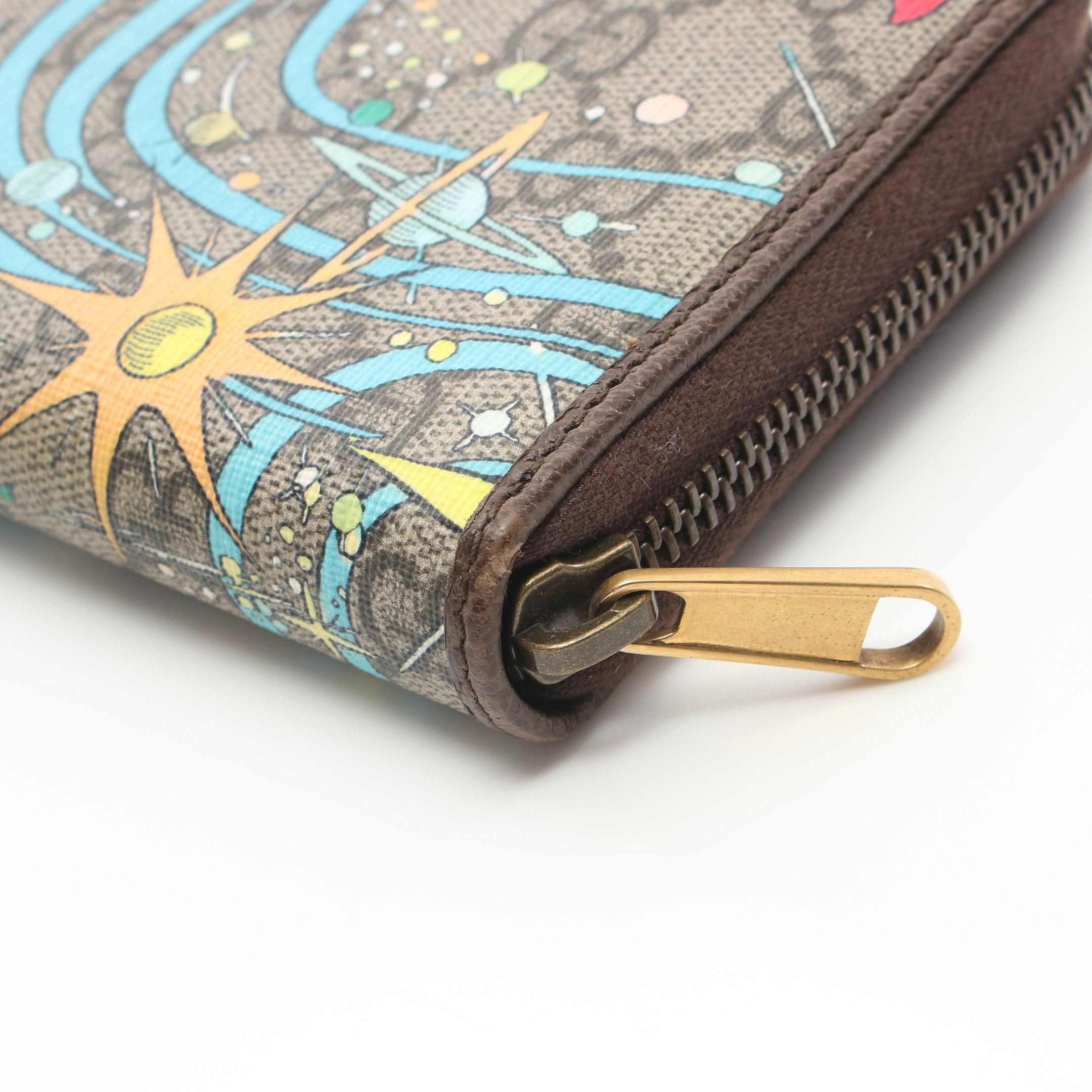 Gucci Gucci Gucci * Disney Donald Duck Gg Supreme Round Zipper Long Wallet Leather Beige Multicolor Size ONE SIZE - 7 Thumbnail