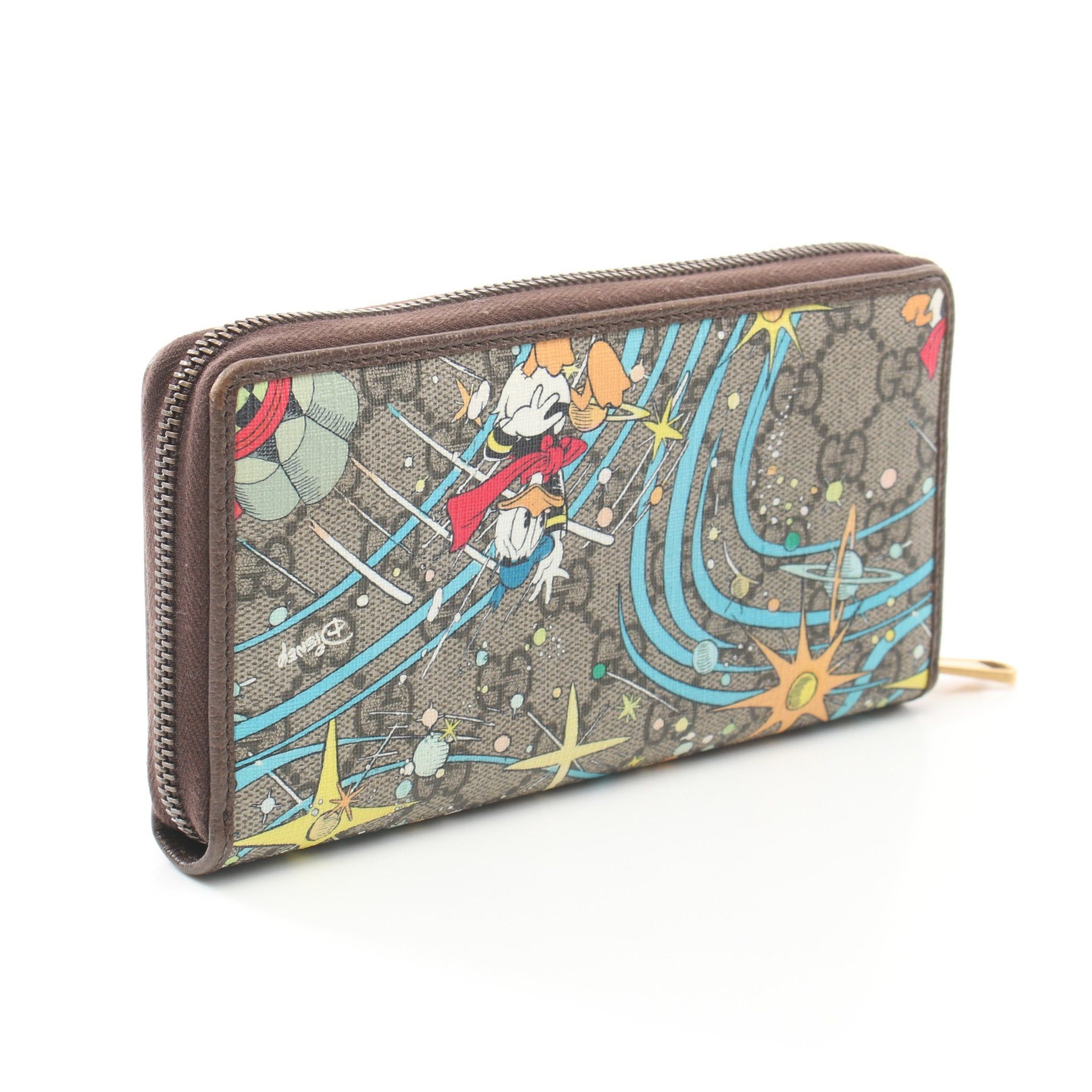 Gucci Gucci Gucci * Disney Donald Duck Gg Supreme Round Zipper Long Wallet Leather Beige Multicolor Size ONE SIZE - 2 Thumbnail