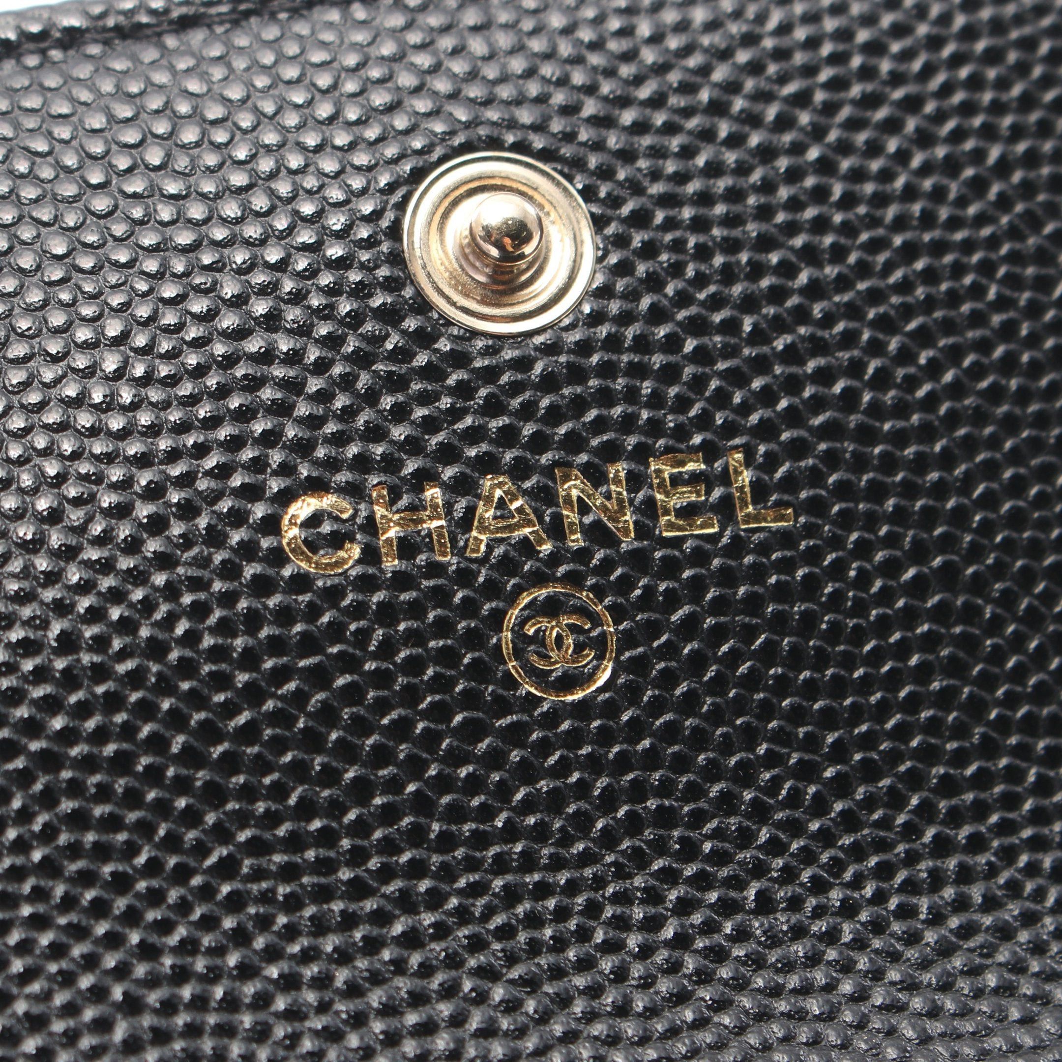 Chanel Chanel Matelasse Chain Flap Coin Purse Card Case Caviar Skin Fake Pearl Black Gold Hardware With Strap Size ONE SIZE - 4 Thumbnail