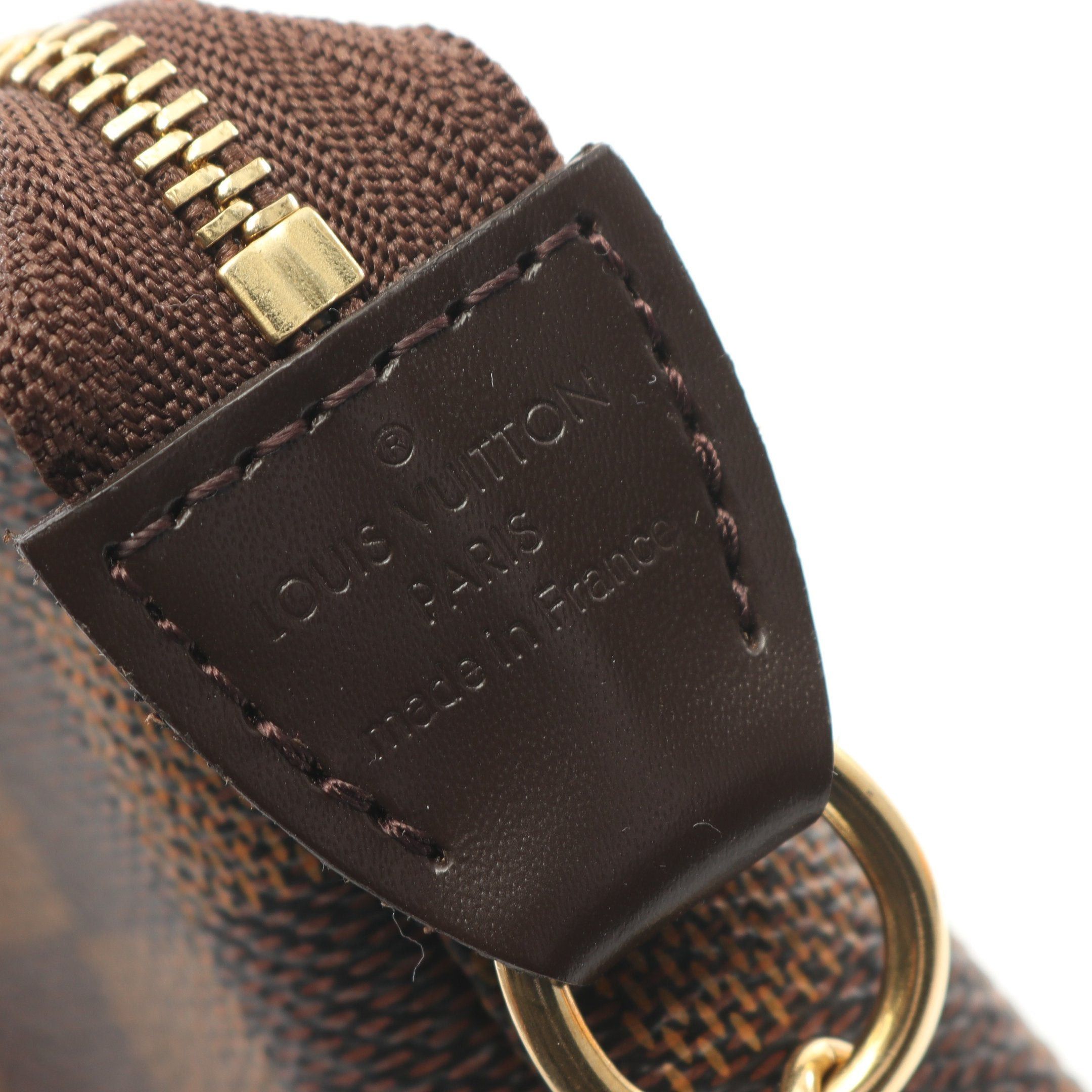 Louis Vuitton Louis Vuitton Mini Pochette Accessory Damier Ebene Chain Handbag Leather Brown Size ONE SIZE - 4 Thumbnail